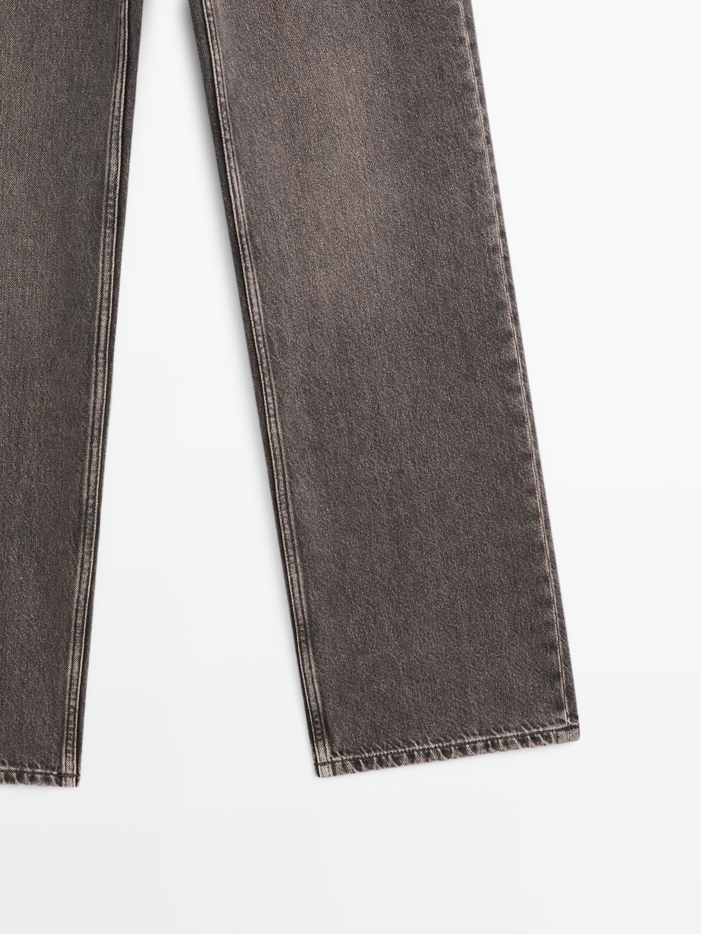 Straight-leg low-rise jeans — NATURAL GREY