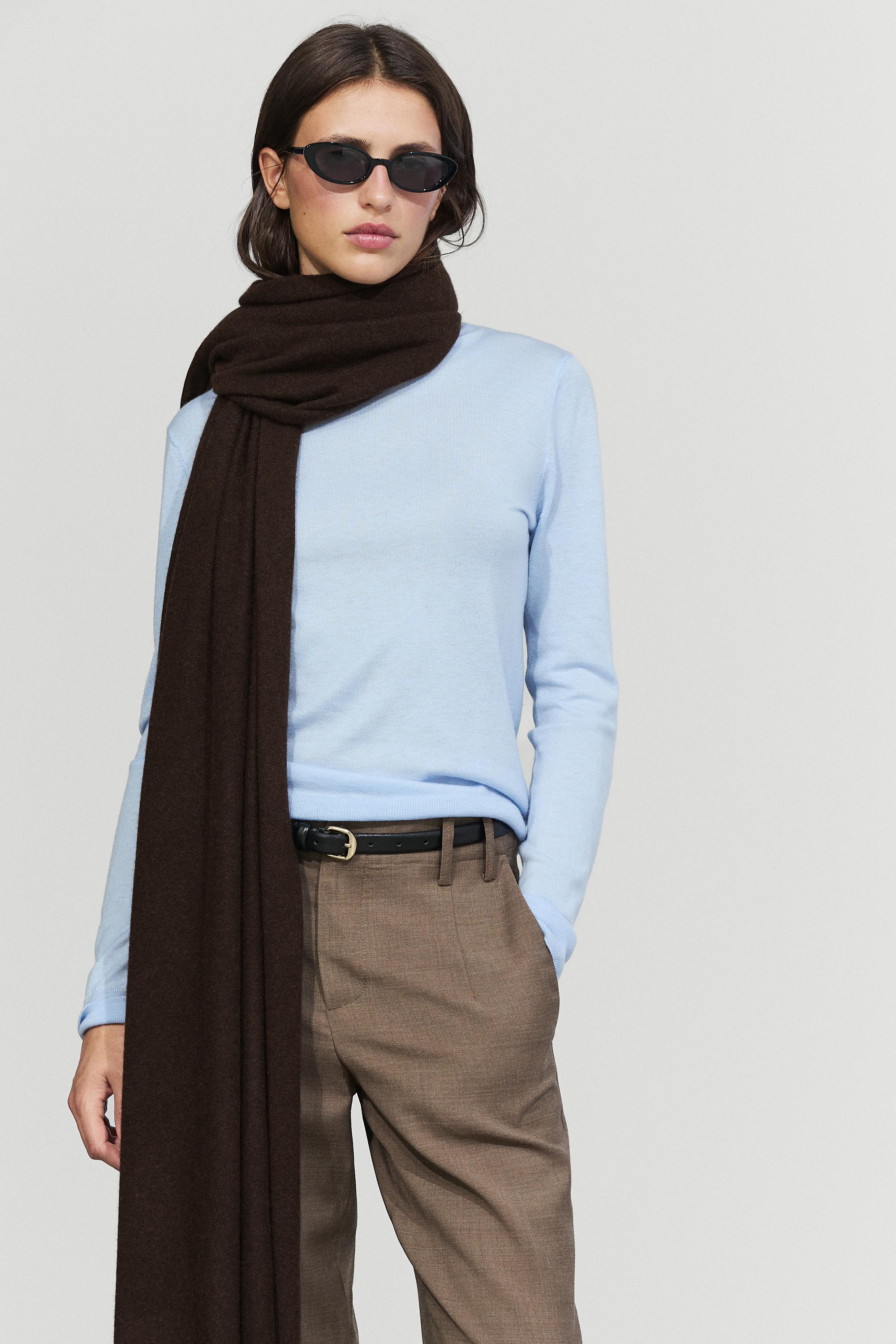 100% Cashmere Scarf — BROWN