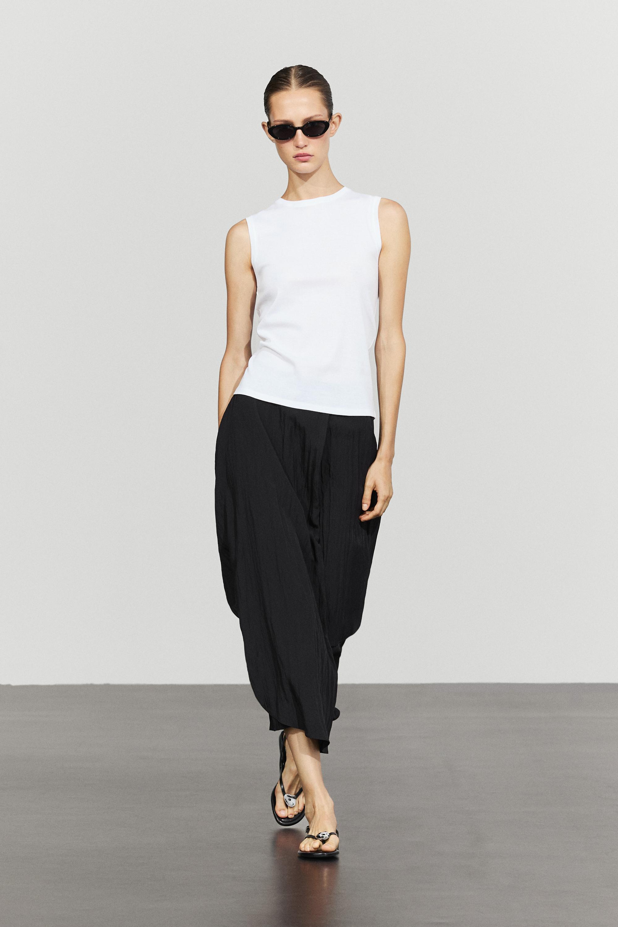 Gonna Midi Fluida Con Pannelli Asimmetrici - Nero - 42 (It 46) - Massimo Dutti - Female-image