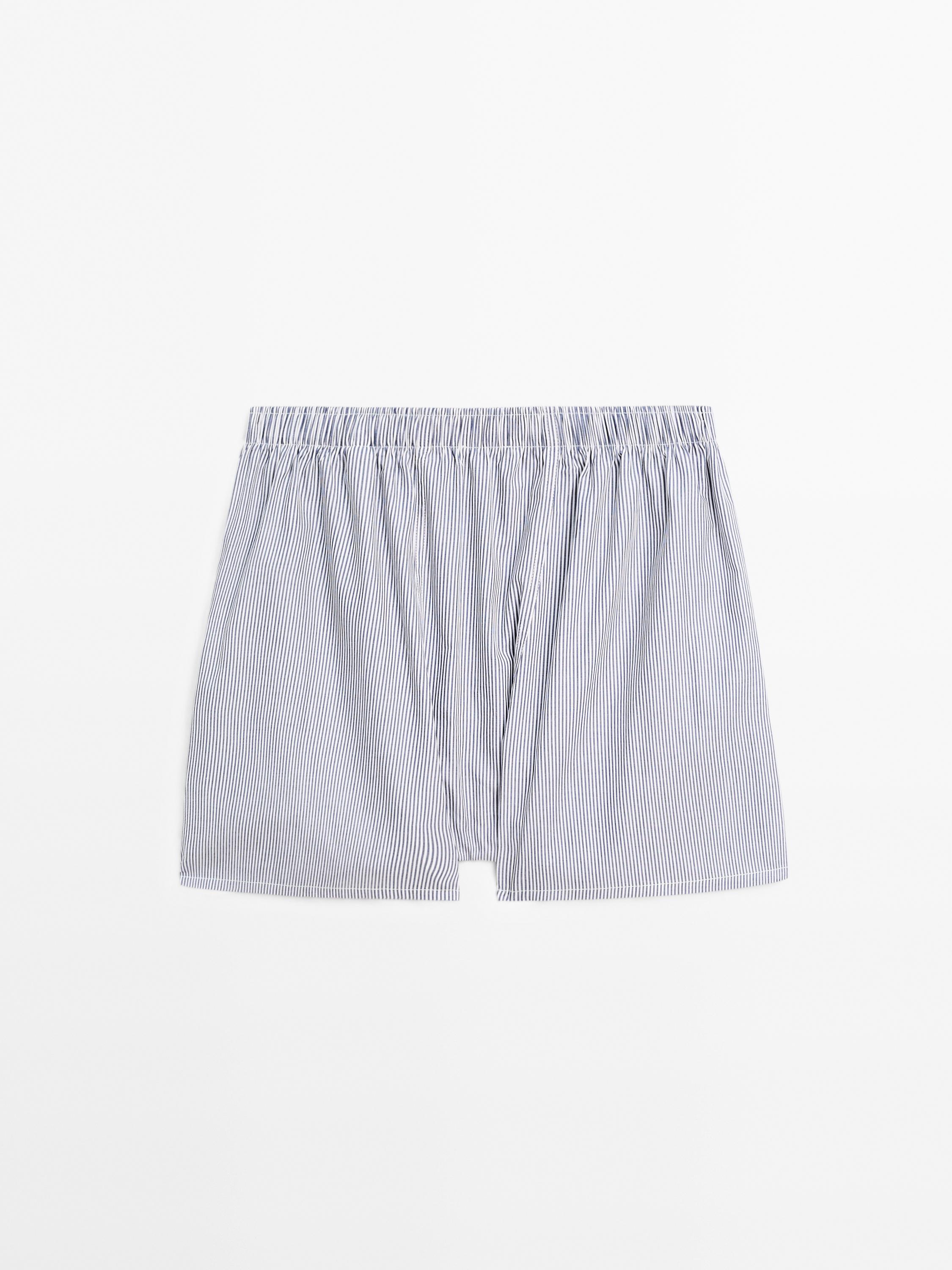 Striped print boxers — NAVY BLUE