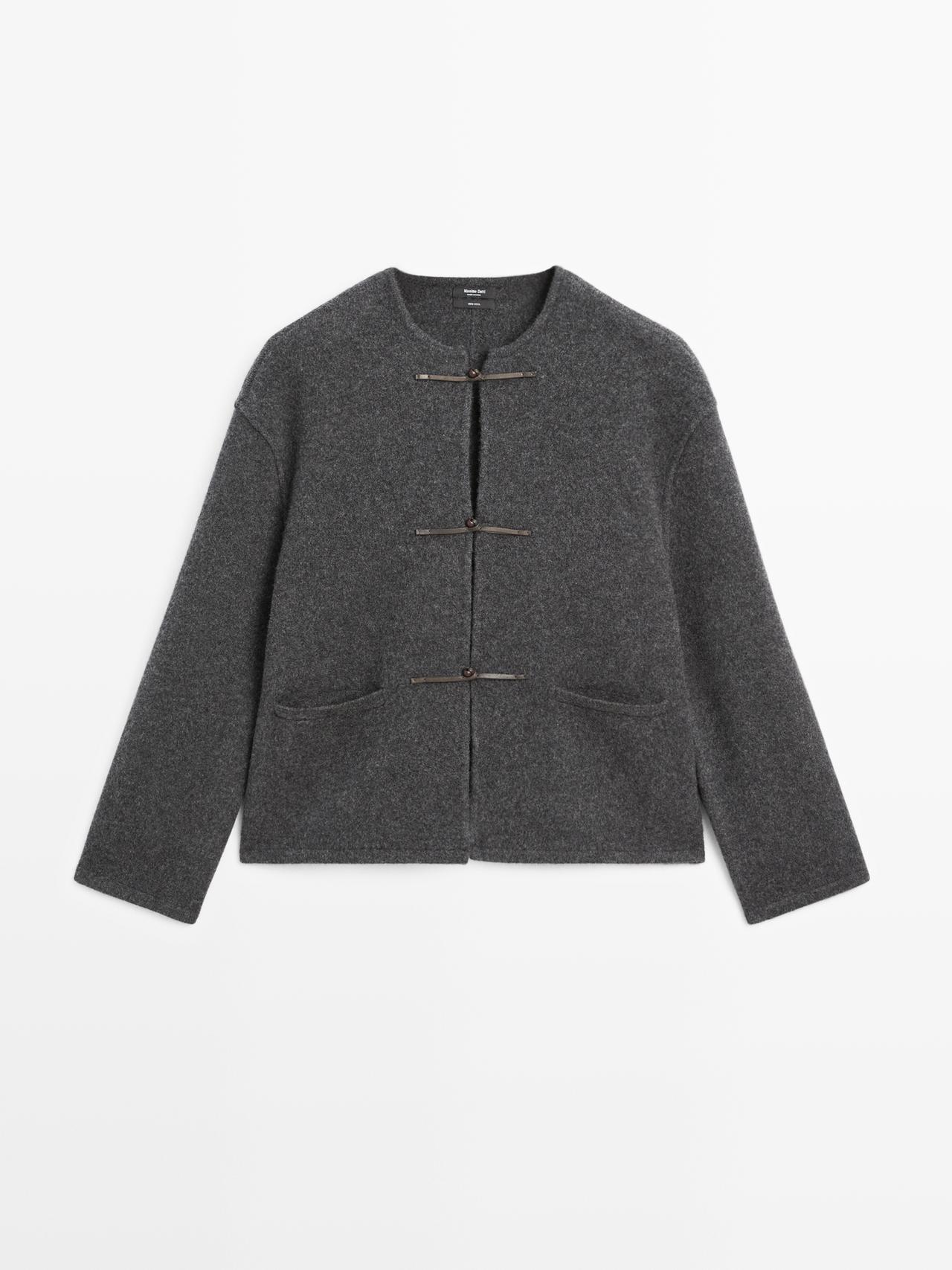Massimo Dutti - Dame - Strikket Cardigan Med Knapdetalje - Grå - S