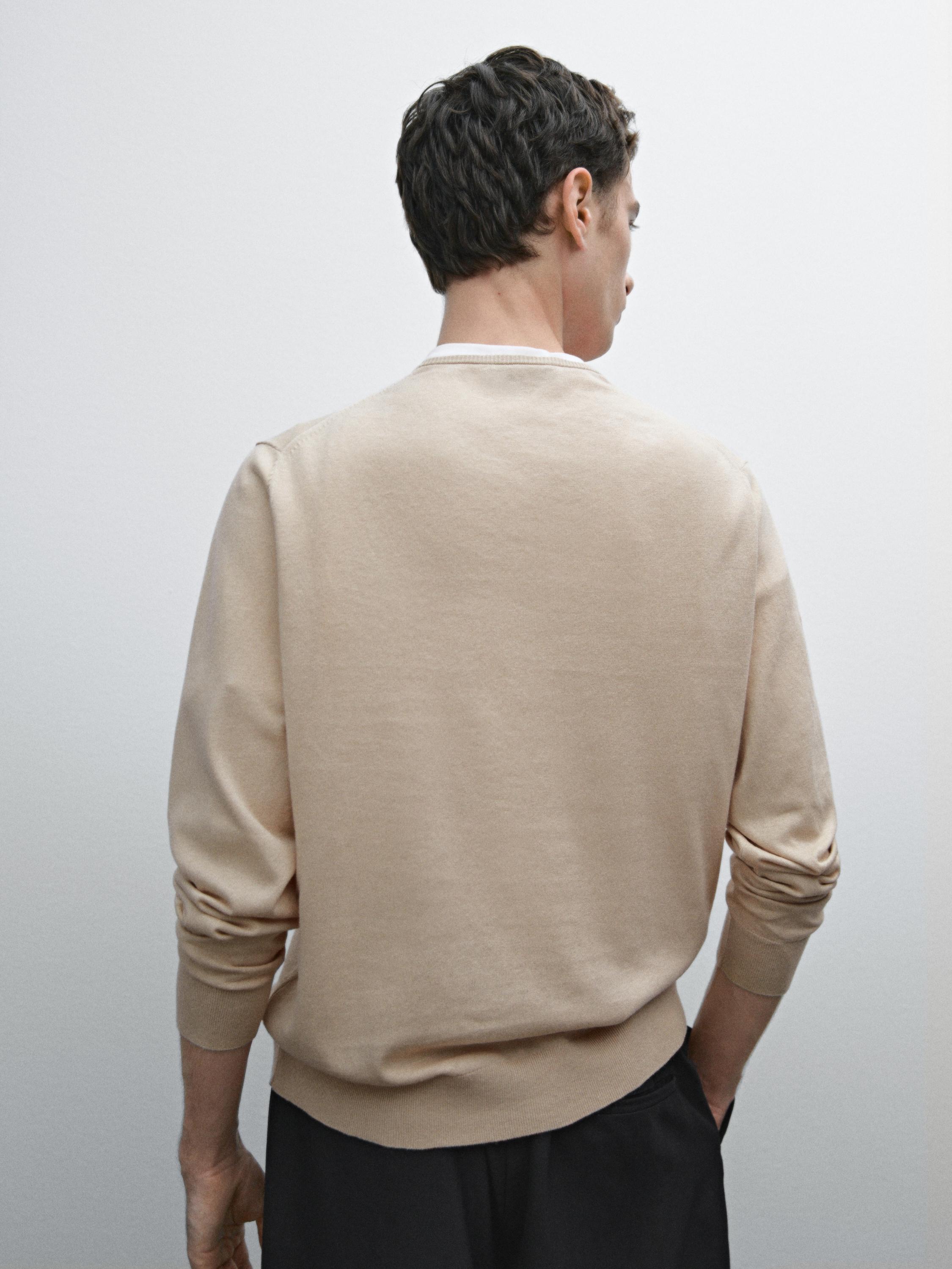 Cotton blend knit sweater