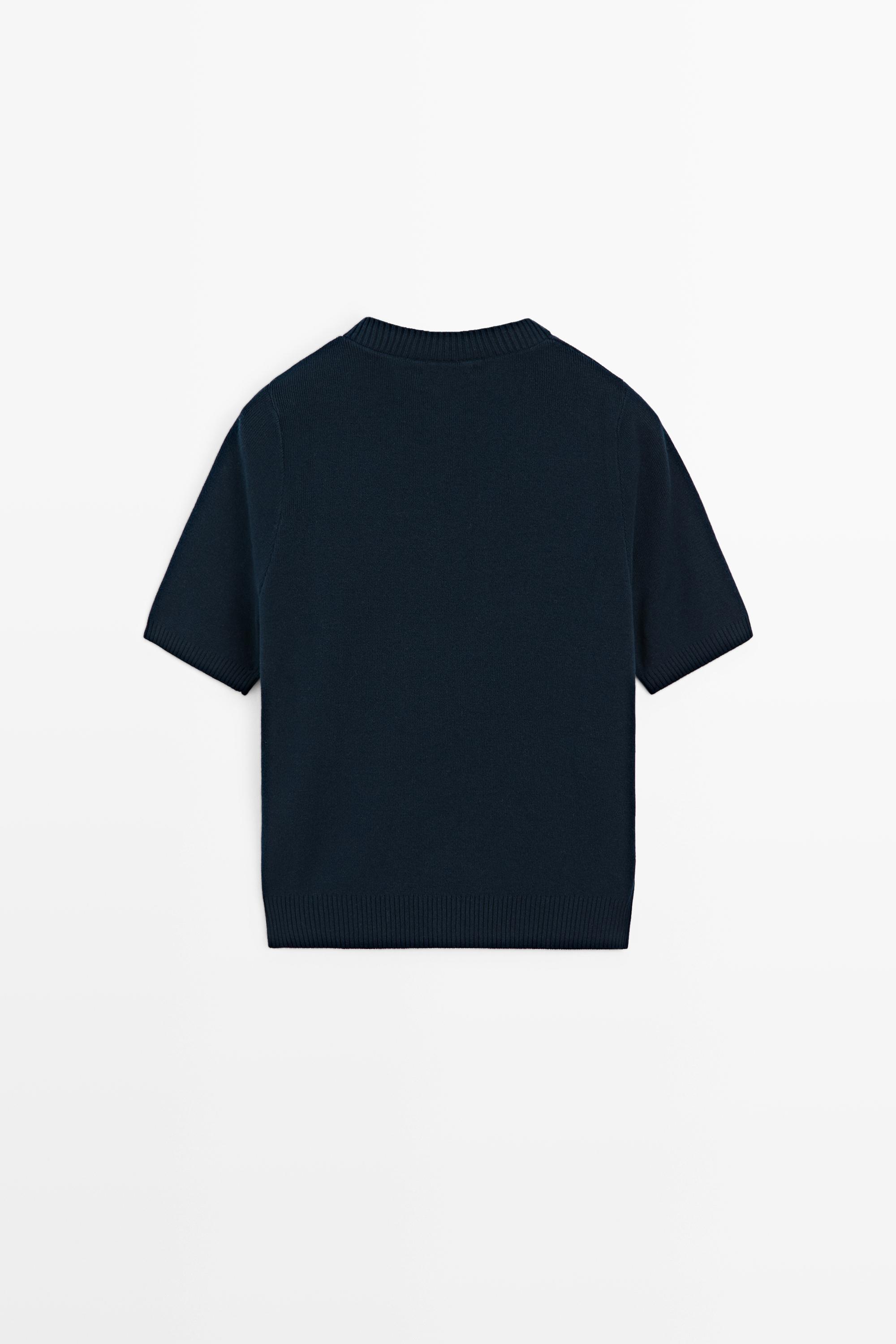 100% Cotton Short Sleeve Cardigan — NAVY BLUE
