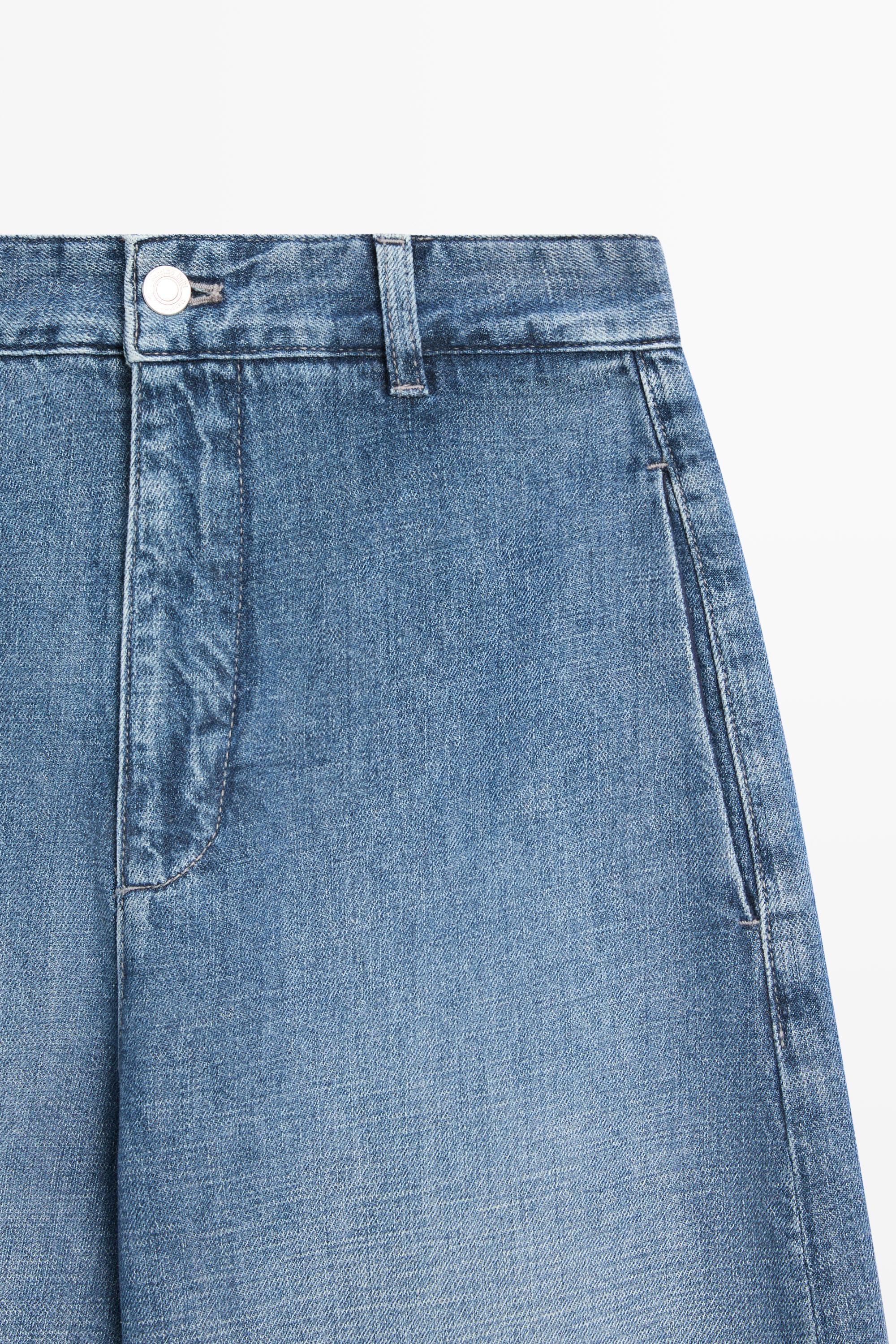 High-waist wide-leg jeans — Light Blue