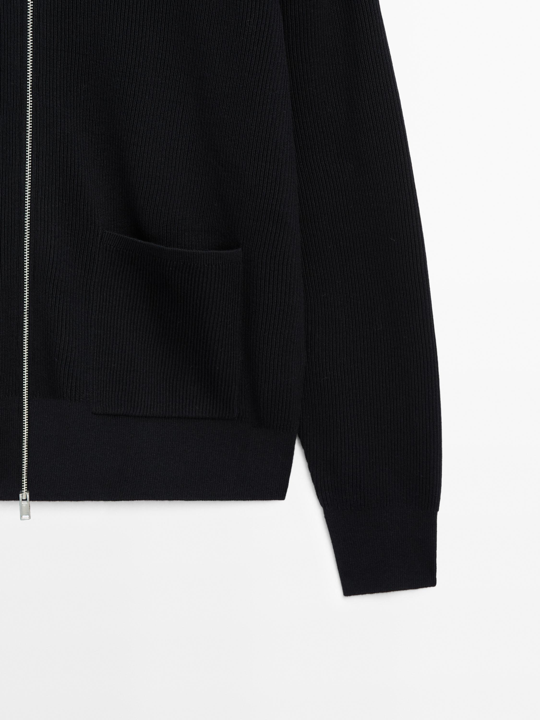 100% cotton zip-up knit cardigan