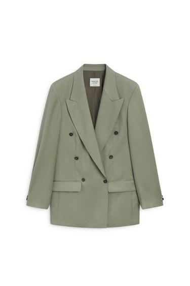 Oversize double-breasted suit blazer - LIMITED EDITION — Green-grey 5