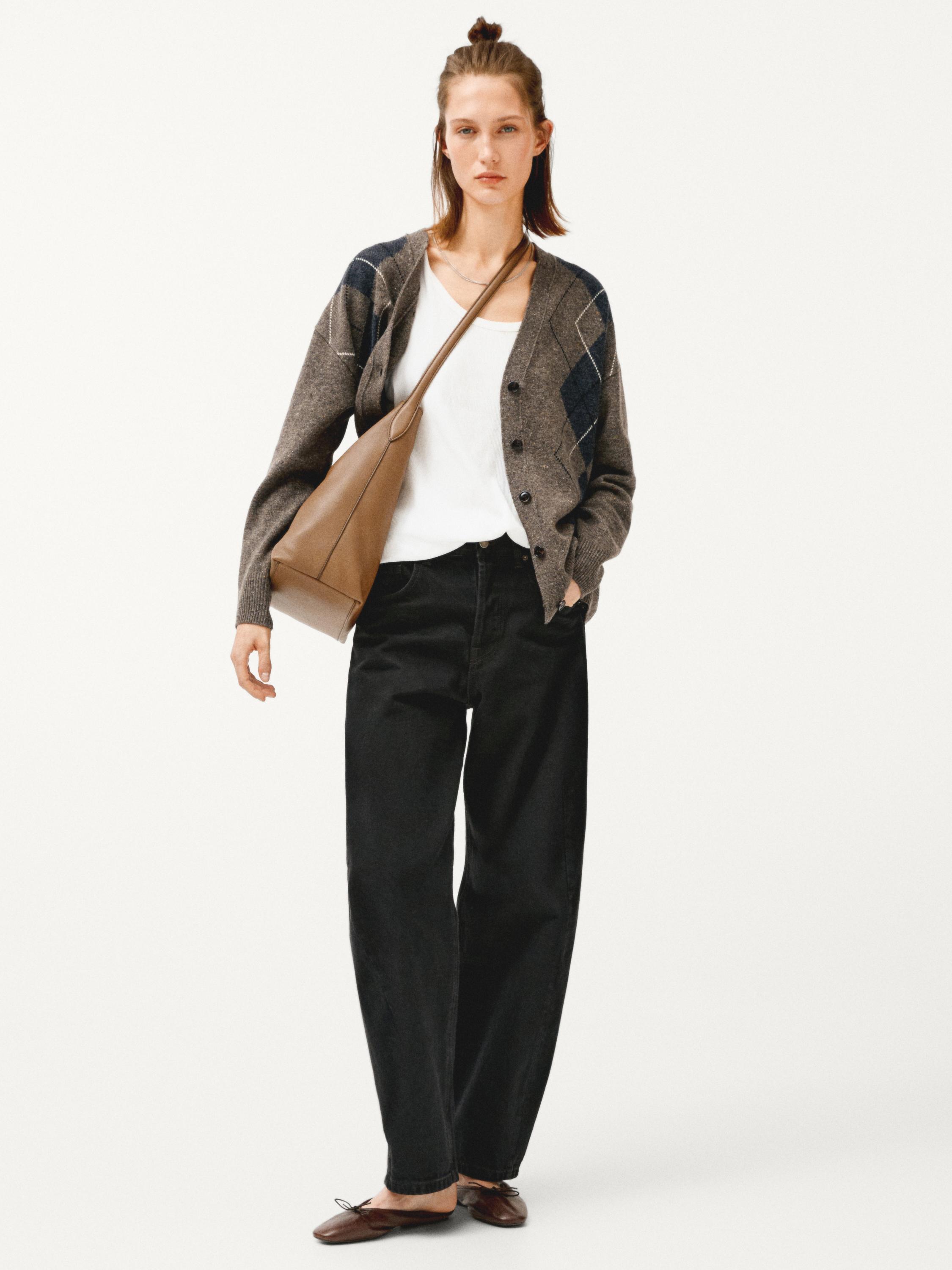 Mid-rise balloon fit jeans — Chocolate