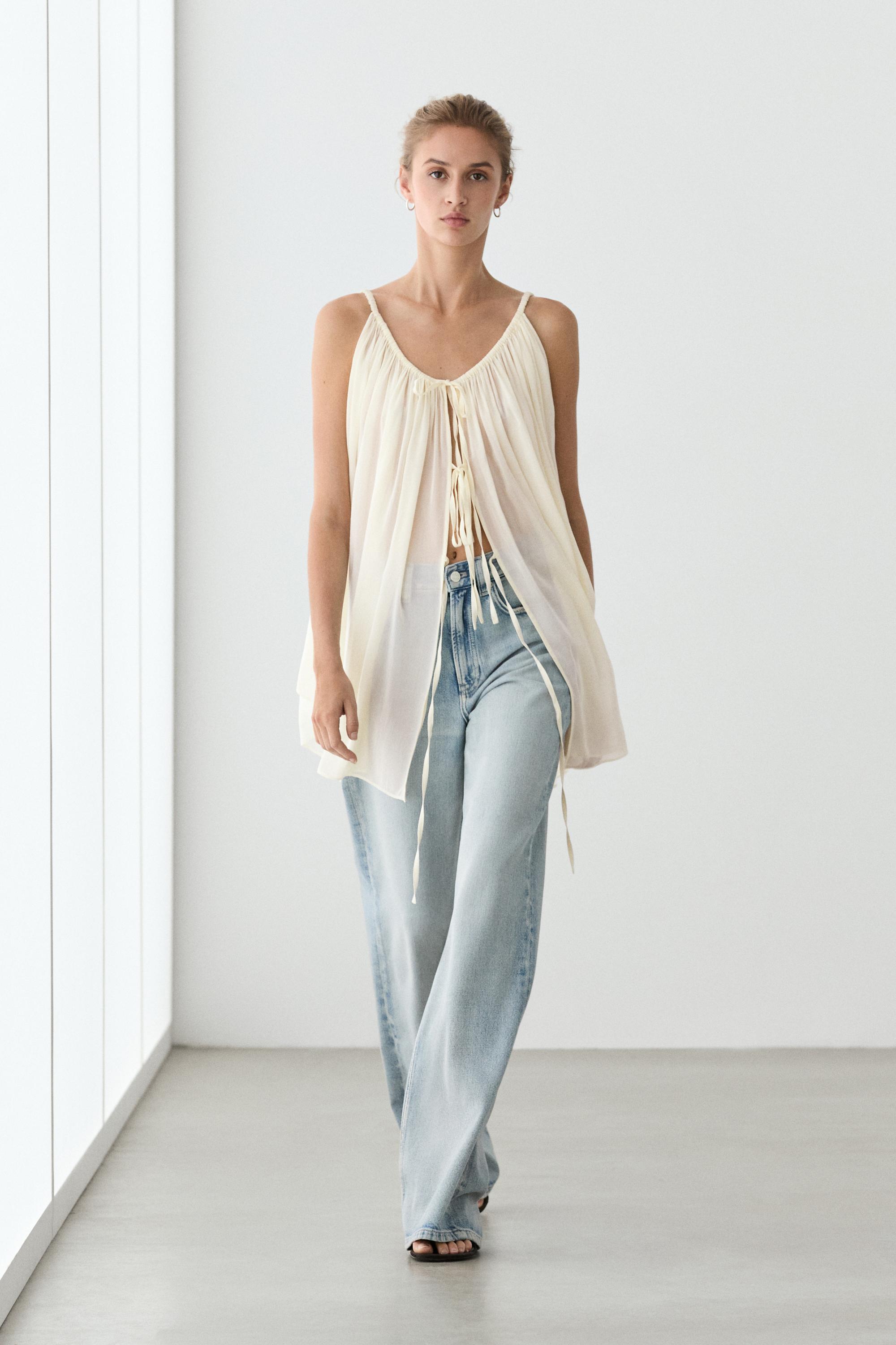 Cotton cupro blend camisole with bow details