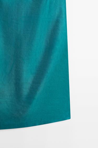 Linen blend mini dress — BLUE 7