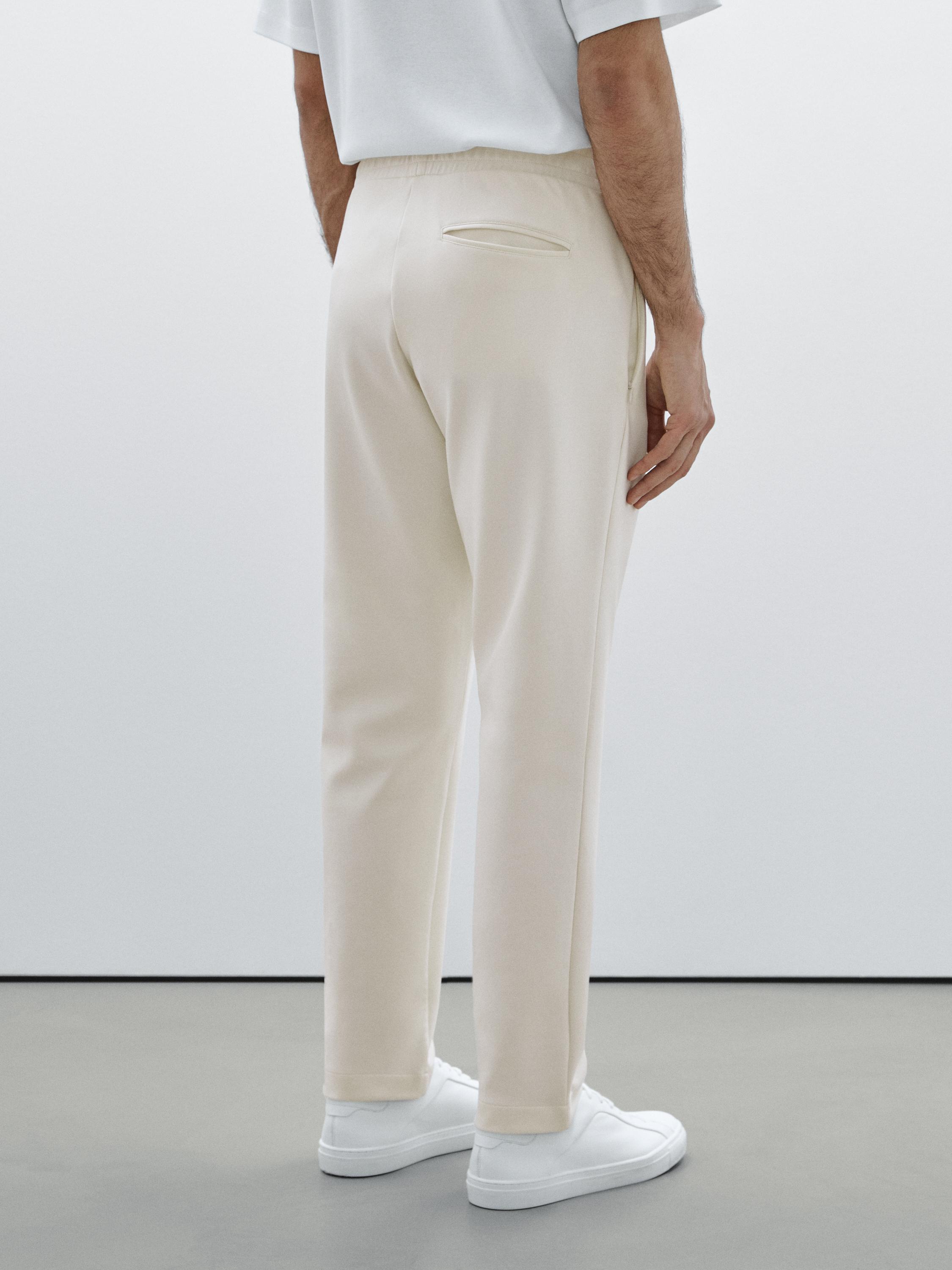 Cotton blend jogger fit trousers