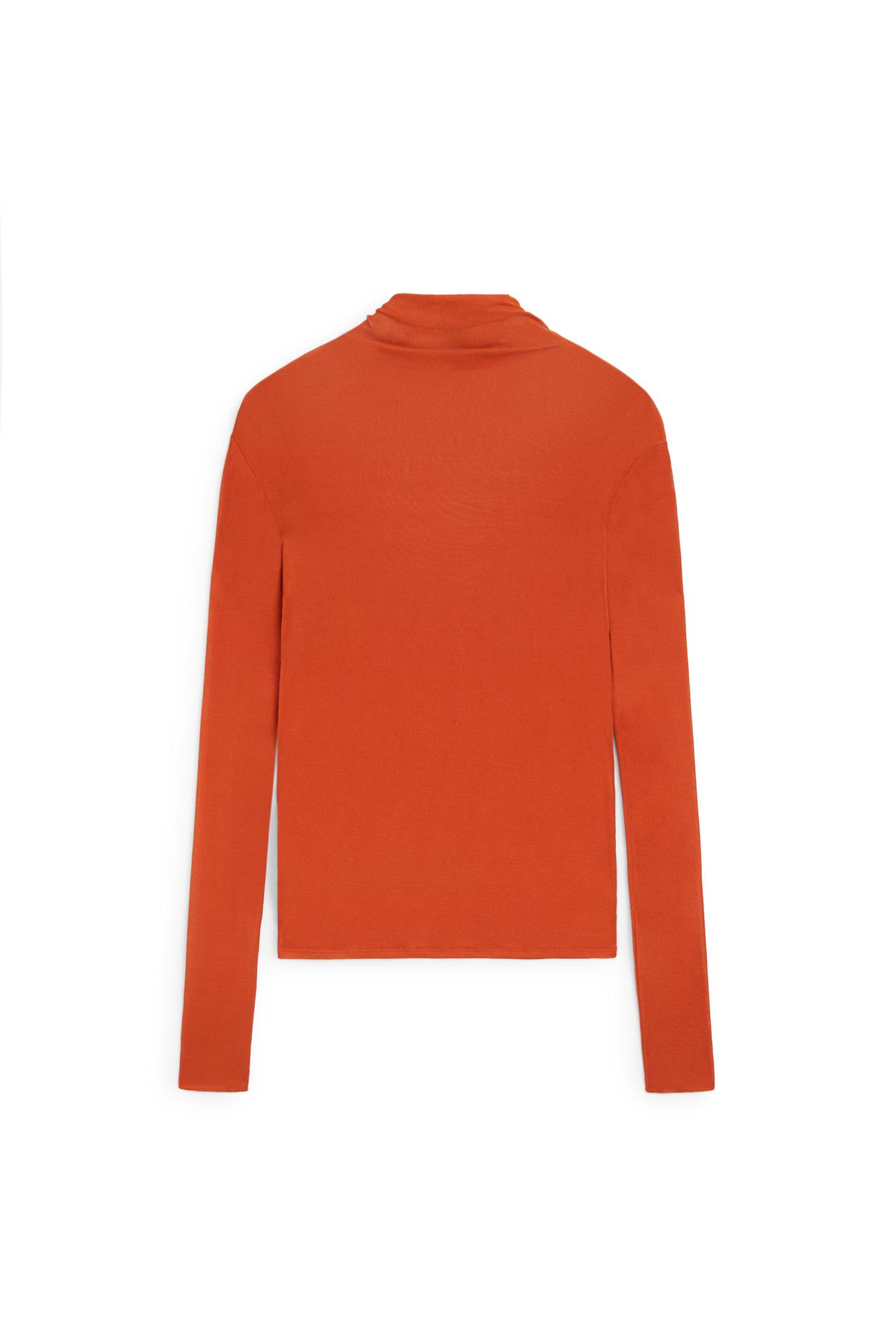 100% silk funnel neck T-shirt - LIMITED EDITION — RED