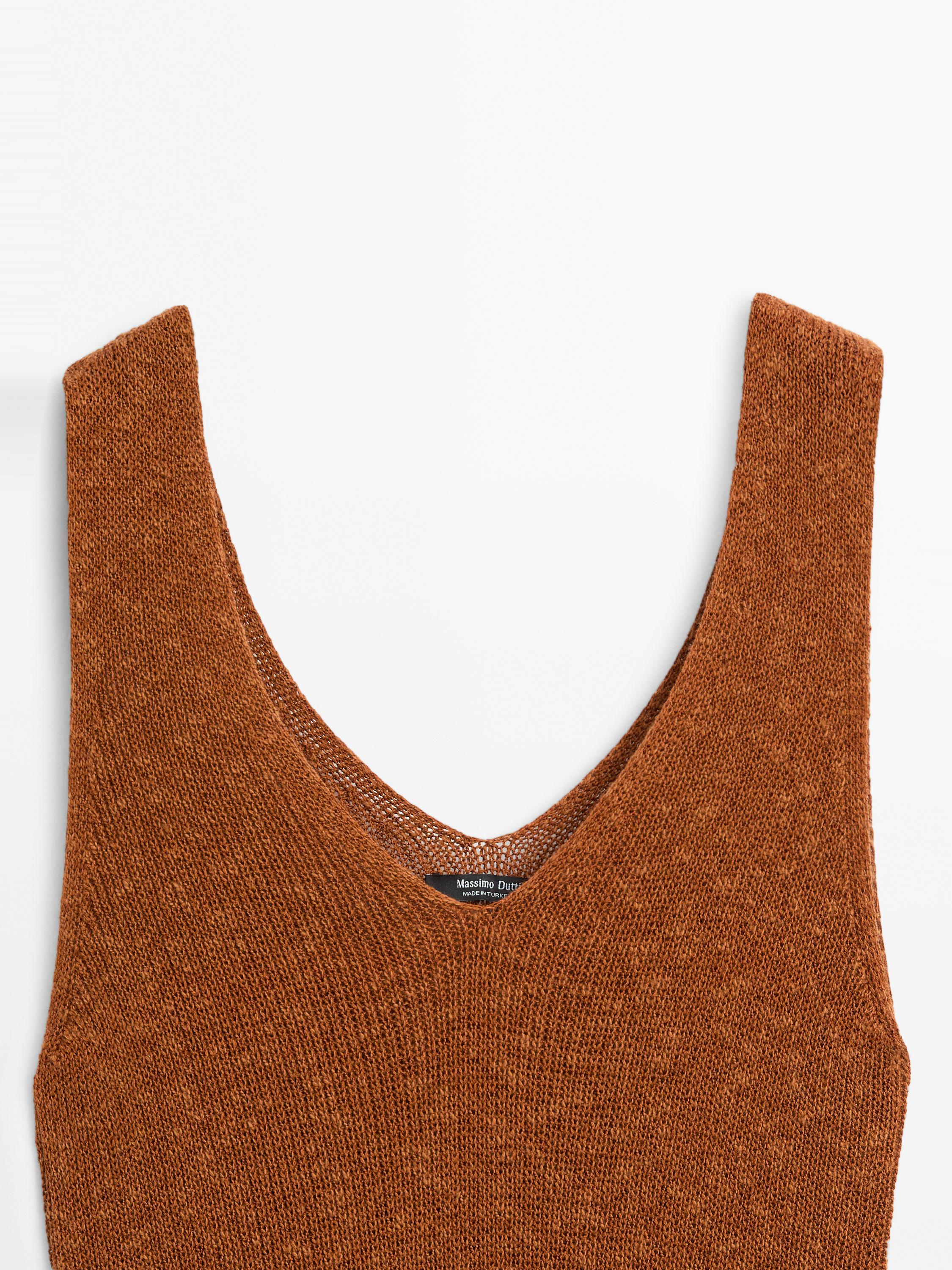 Long knit crossover dress