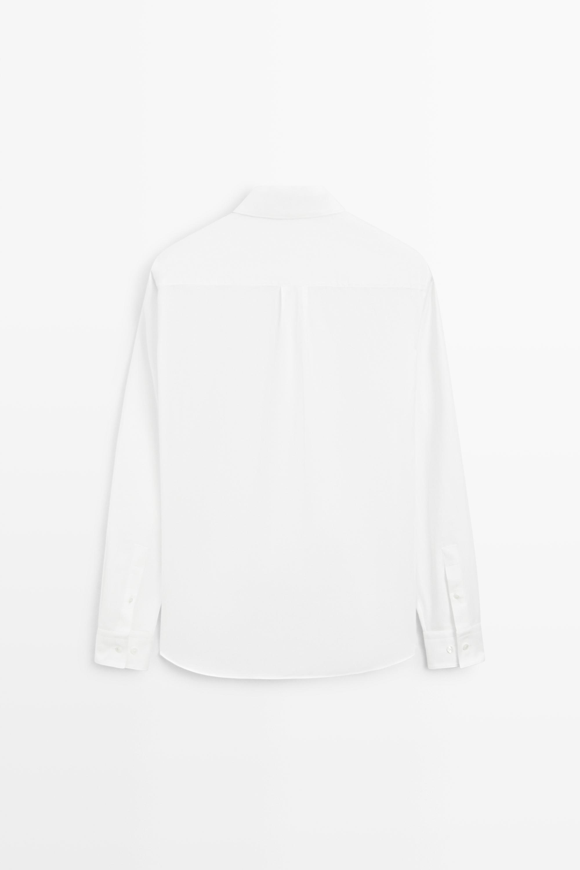 100% cotton regular fit shirt — WHITE