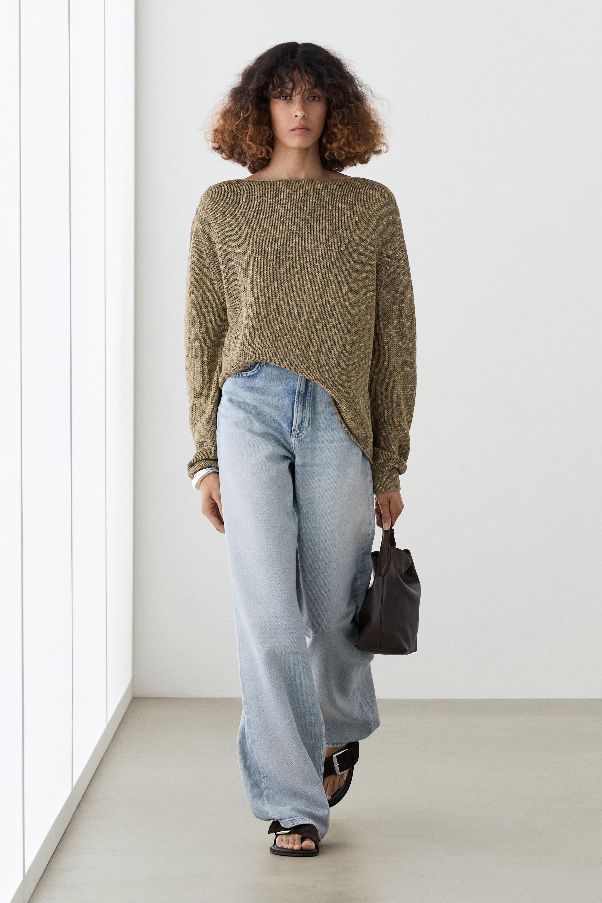 Cotton boat neck sweater