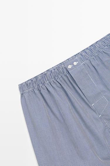 100% cotton micro-check boxers — NAVY BLUE 4