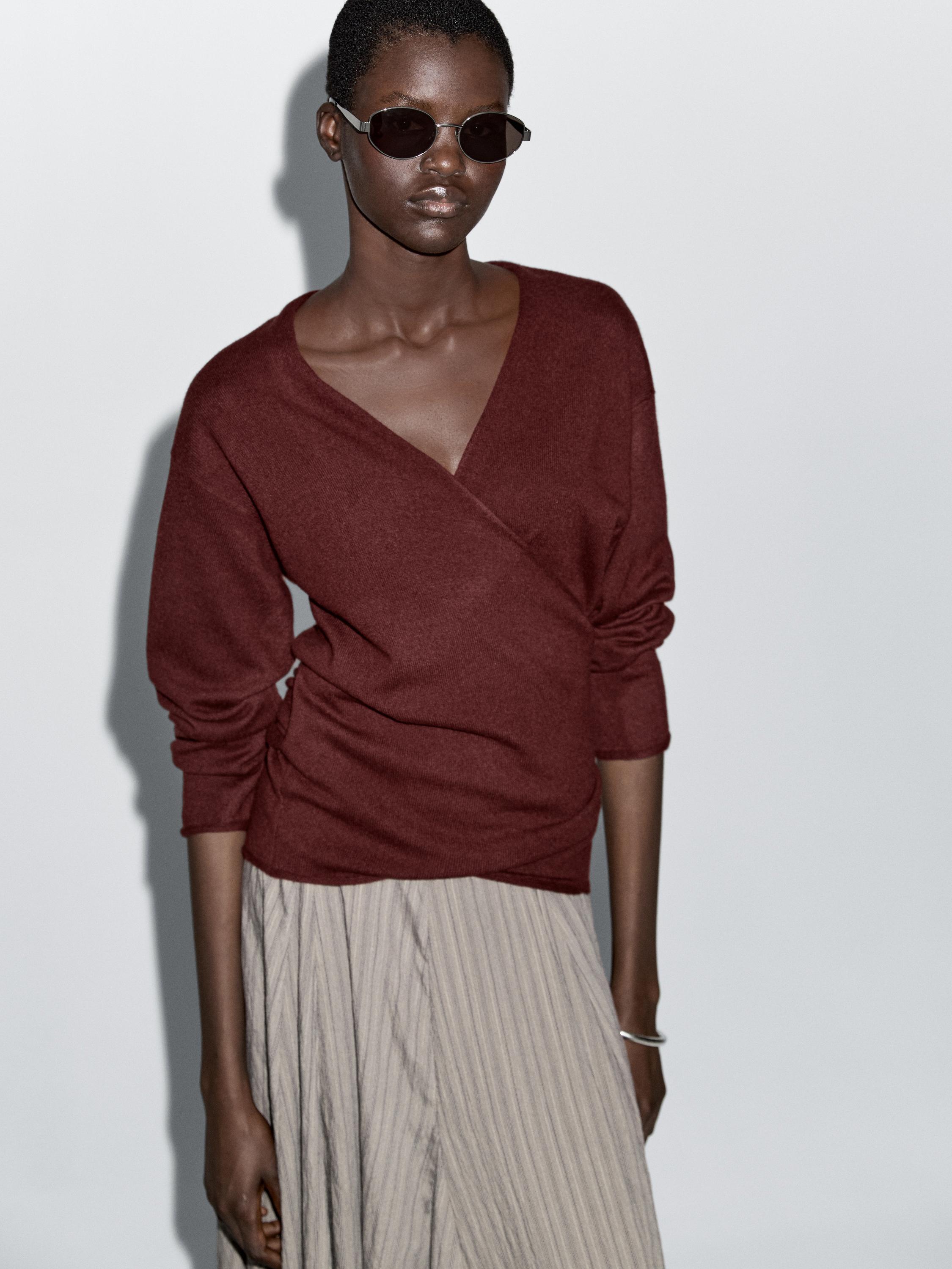 Cardigan cache-cœur 100 % laine