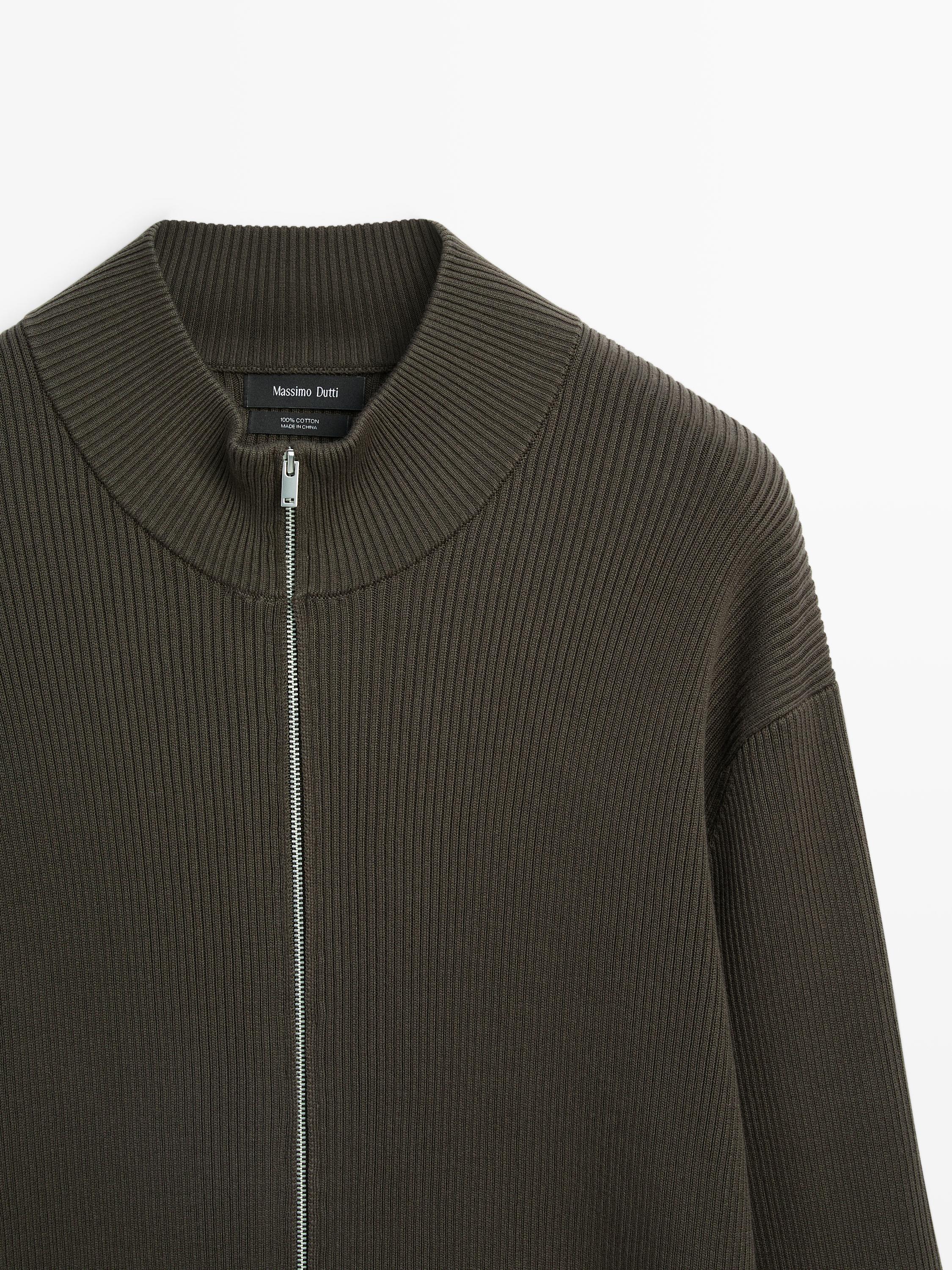100% cotton zip cardigan