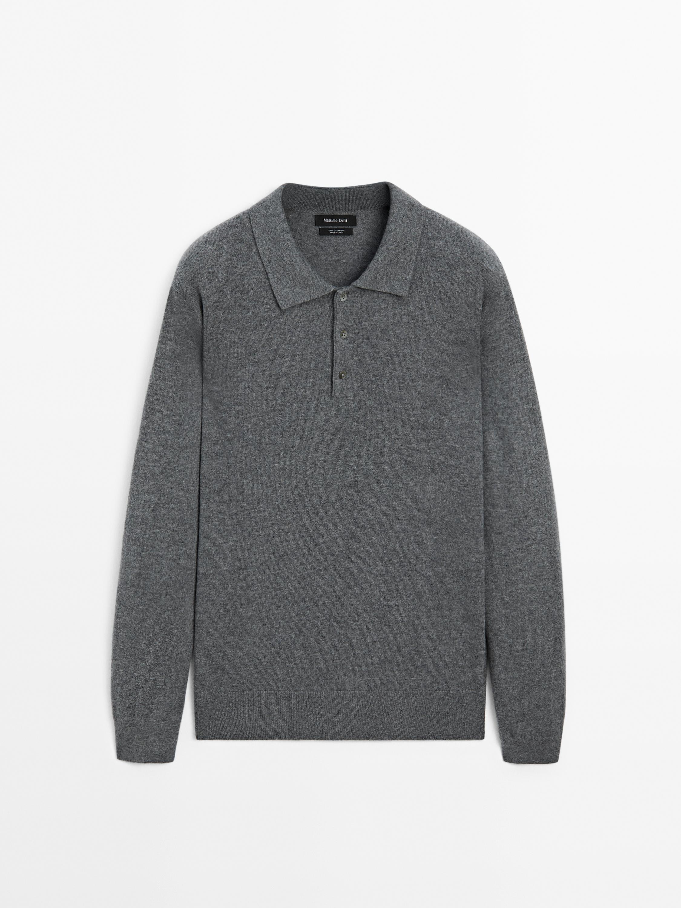 Polo neck knit jumper 100% cashmere