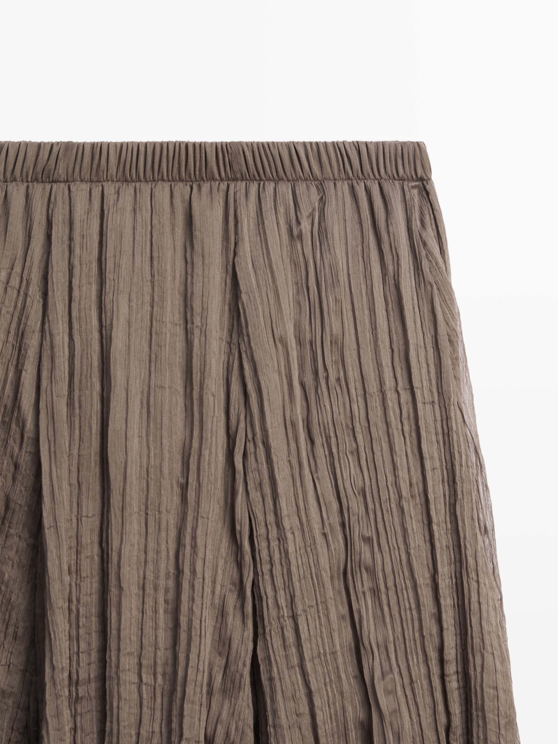 Flared pleated midi skirt — ANTHRACITE GREY
