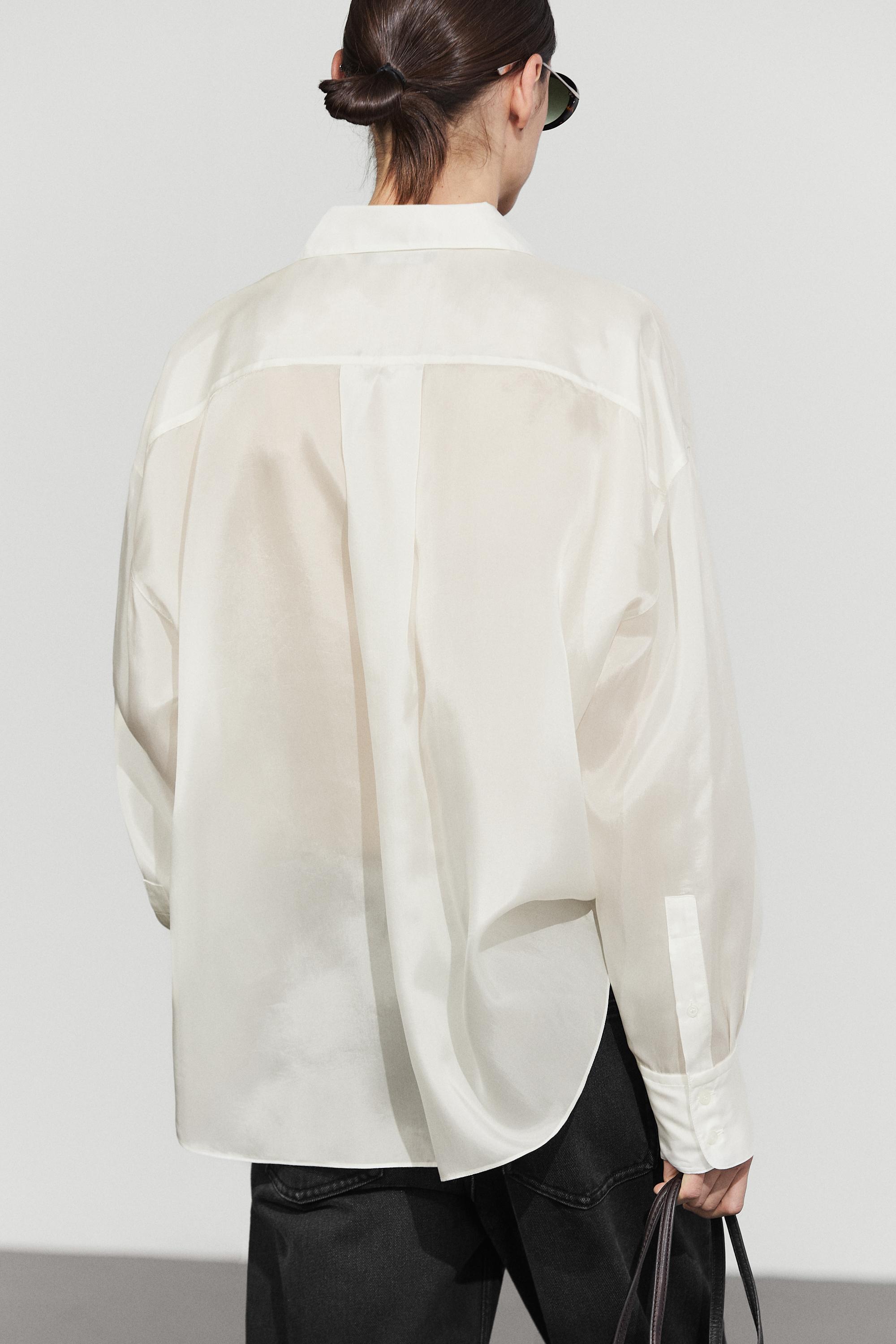 Massimo Dutti Oversize dökümlü gömlek görsel 3