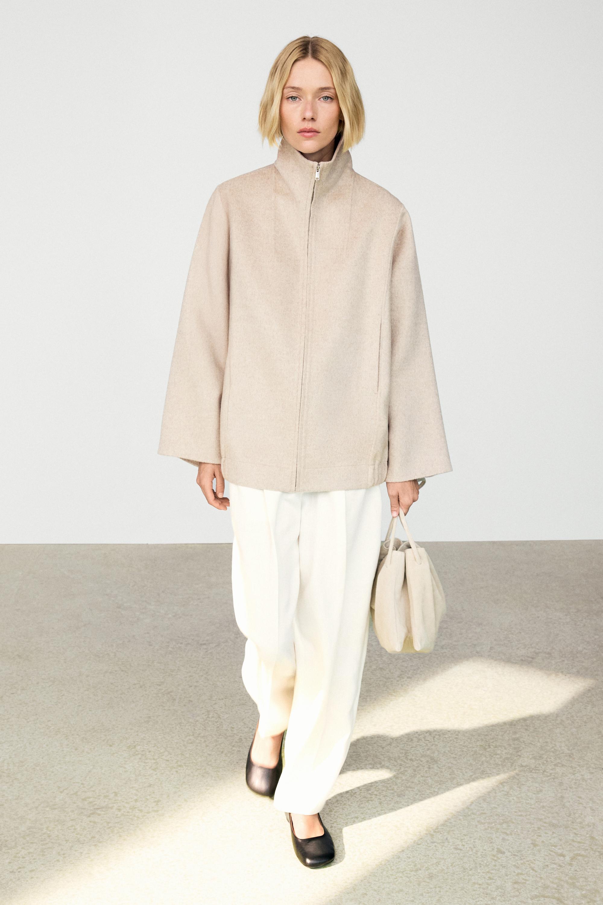 Bomber In Misto Lana - Beige - L - Massimo Dutti - Female-image
