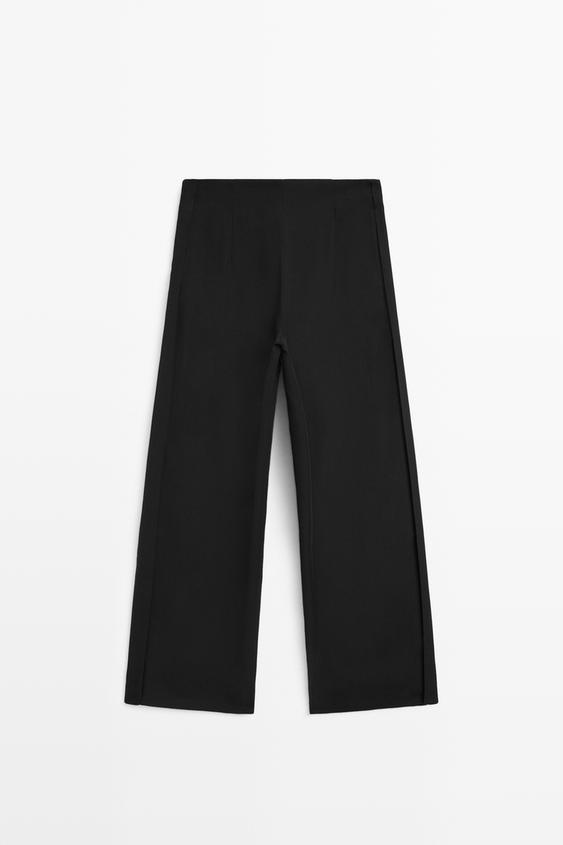 Straight fit dökümlü pantolon