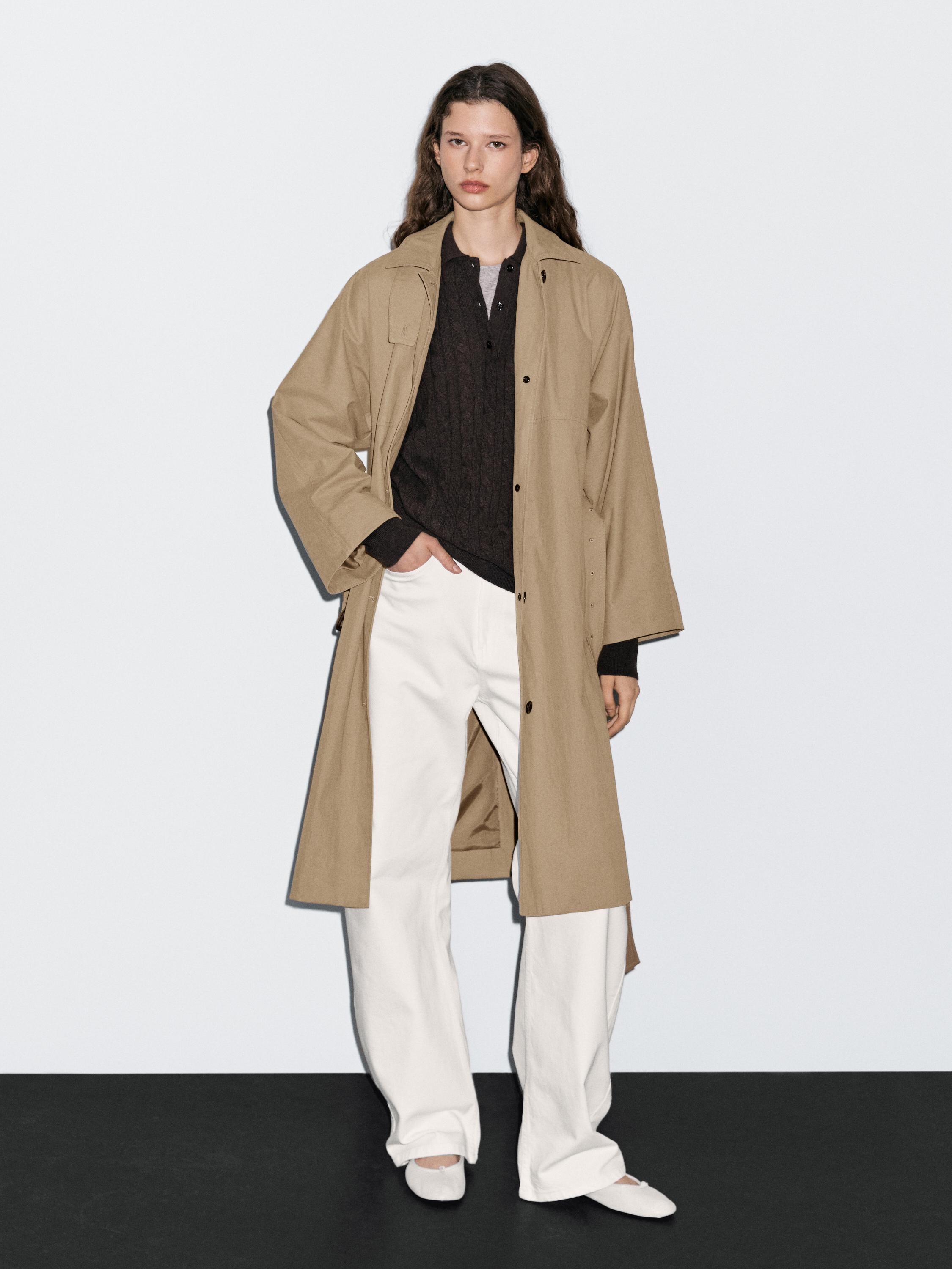 Cotton blend trench coat