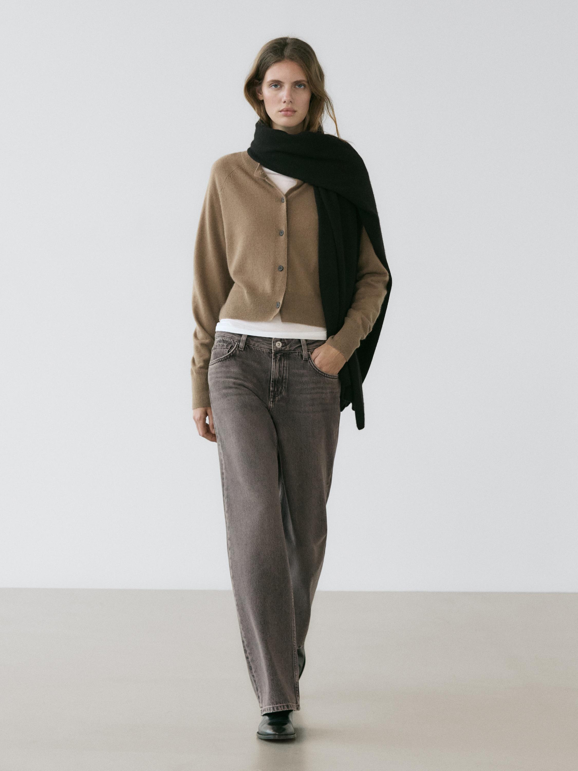 Кардиган из 100% кашемира с длинными рукавами