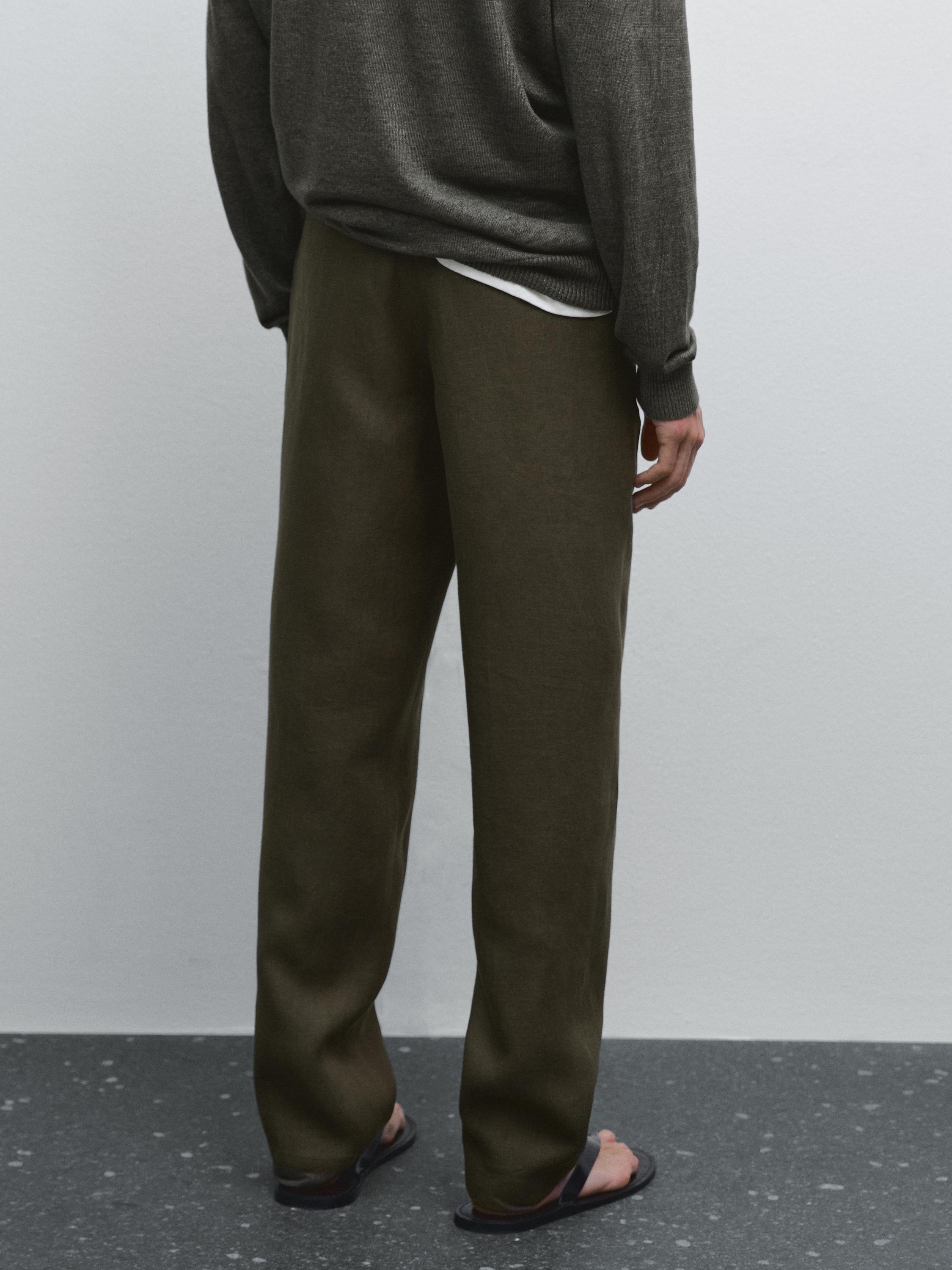 100% linen trousers
