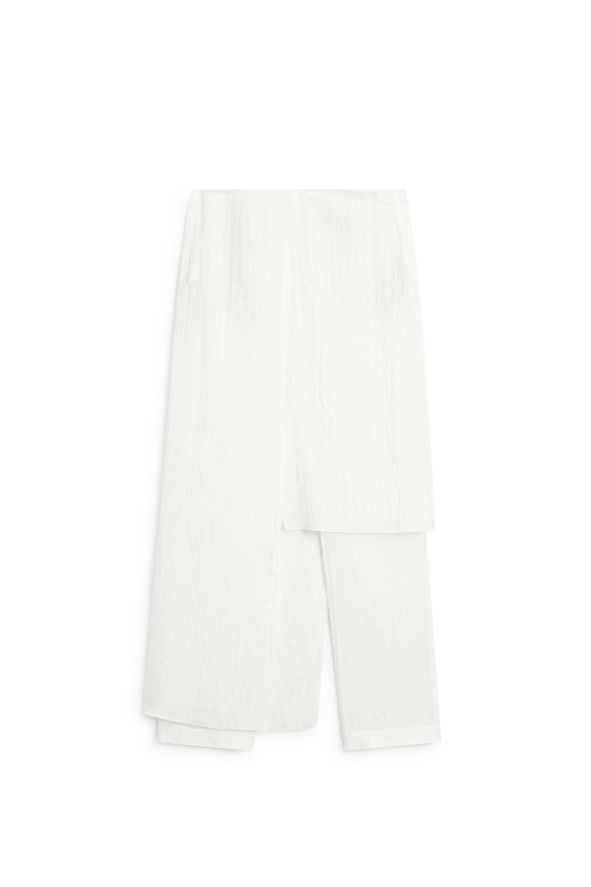 Asymmetric striped skort - STUDIO — WHITE