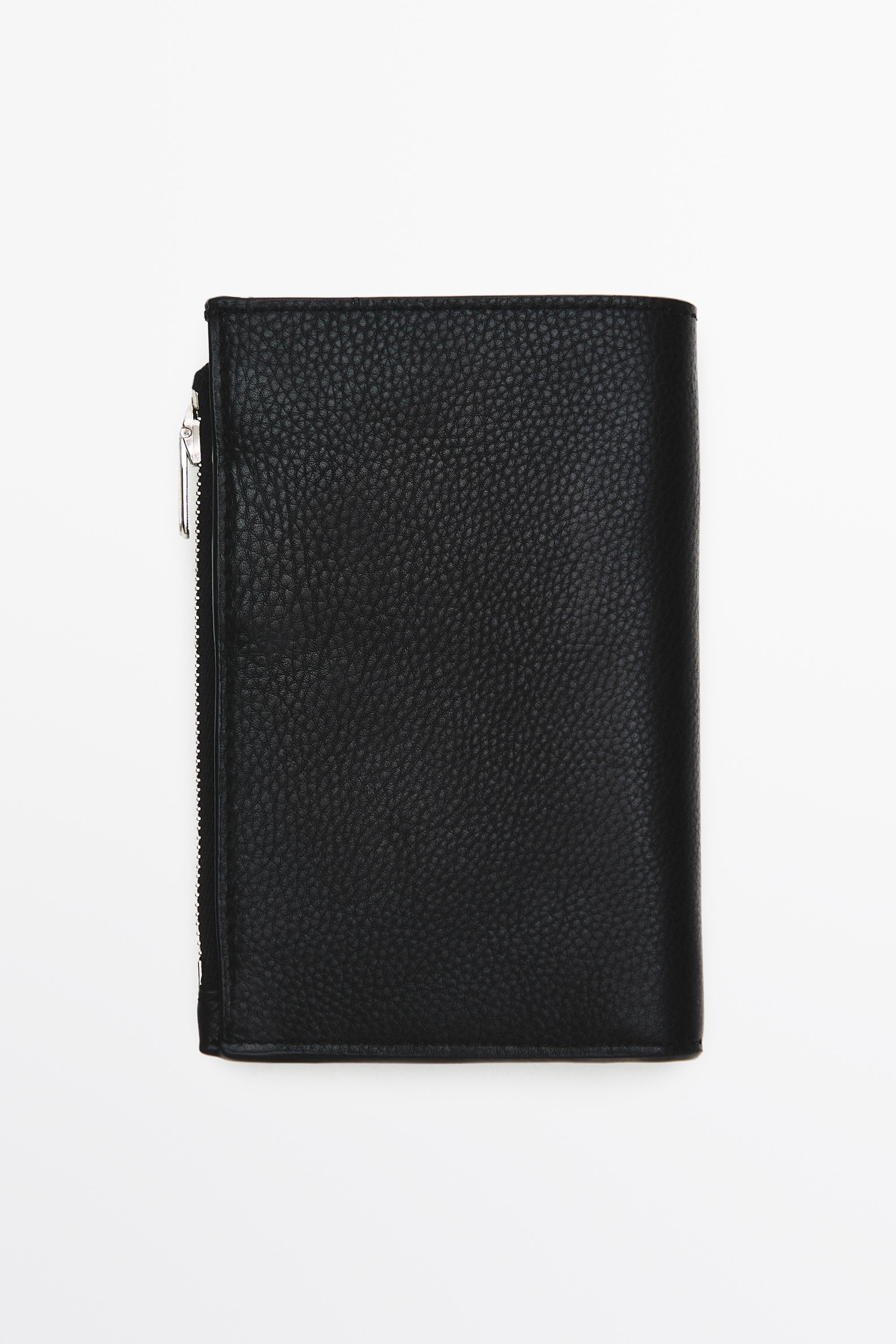 Nappa leather wallet — BLACK