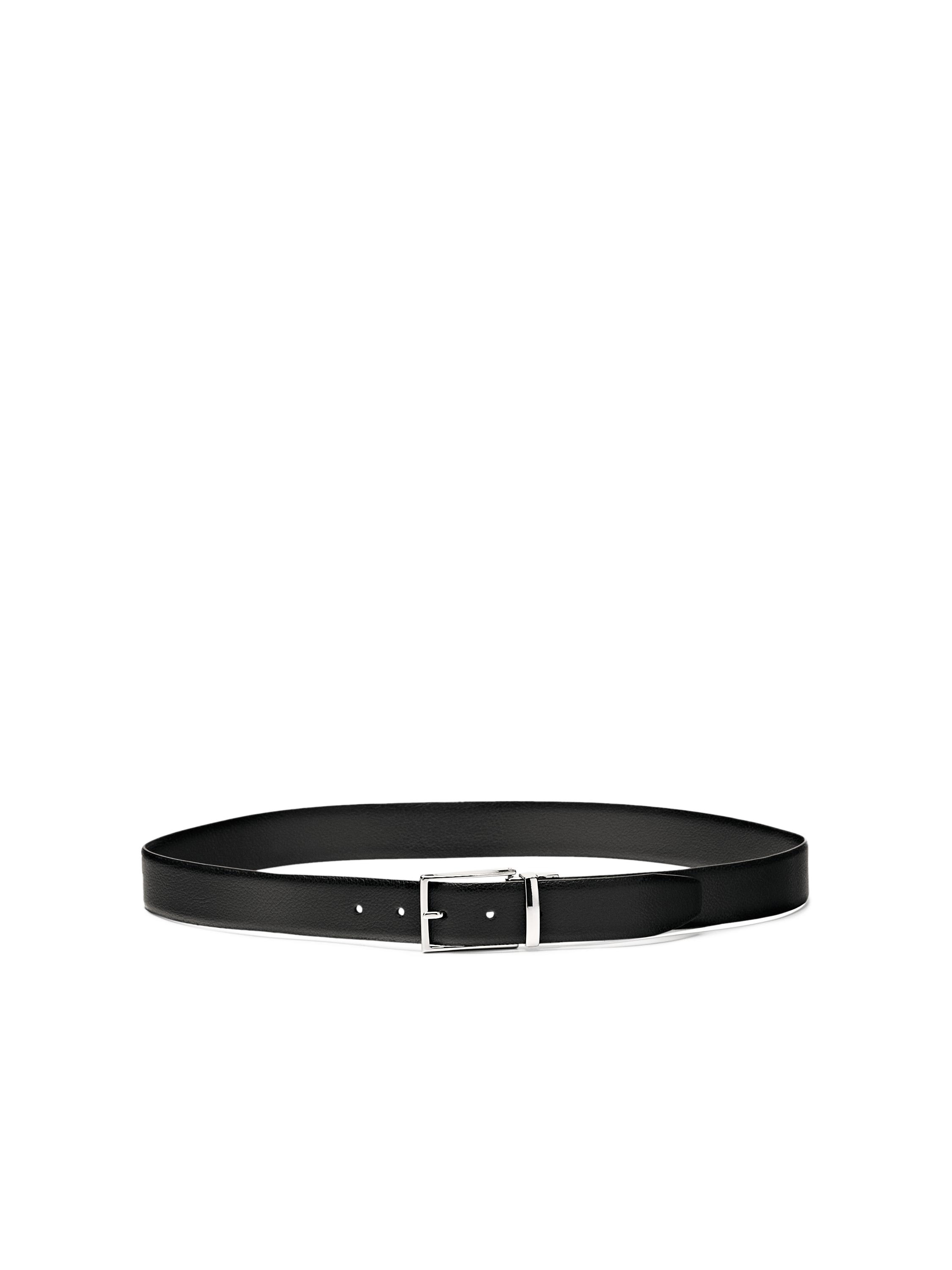 Reversible nappa leather belt — BLACK