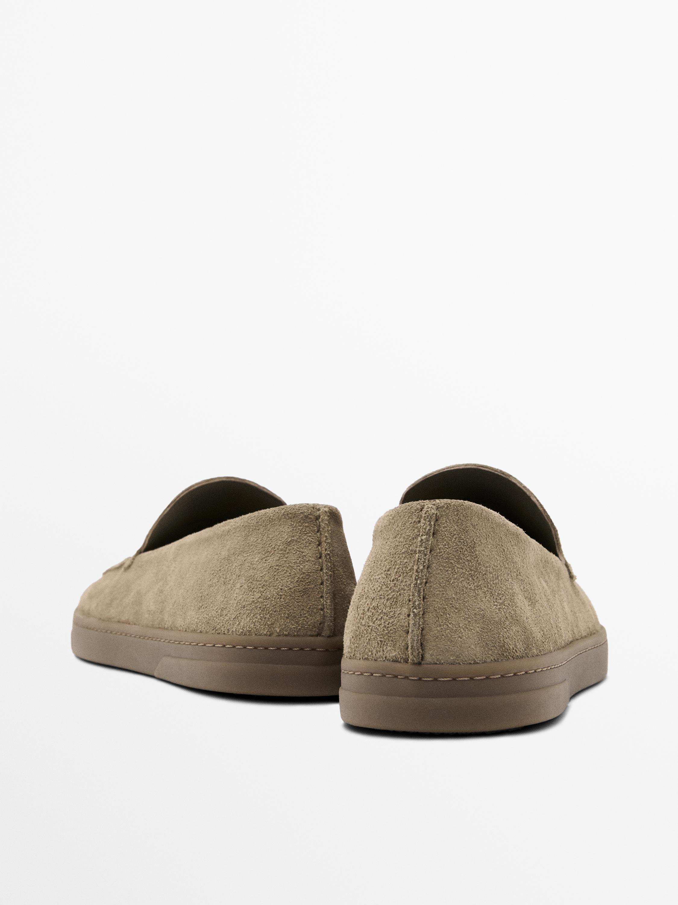 Soft split suede loafers