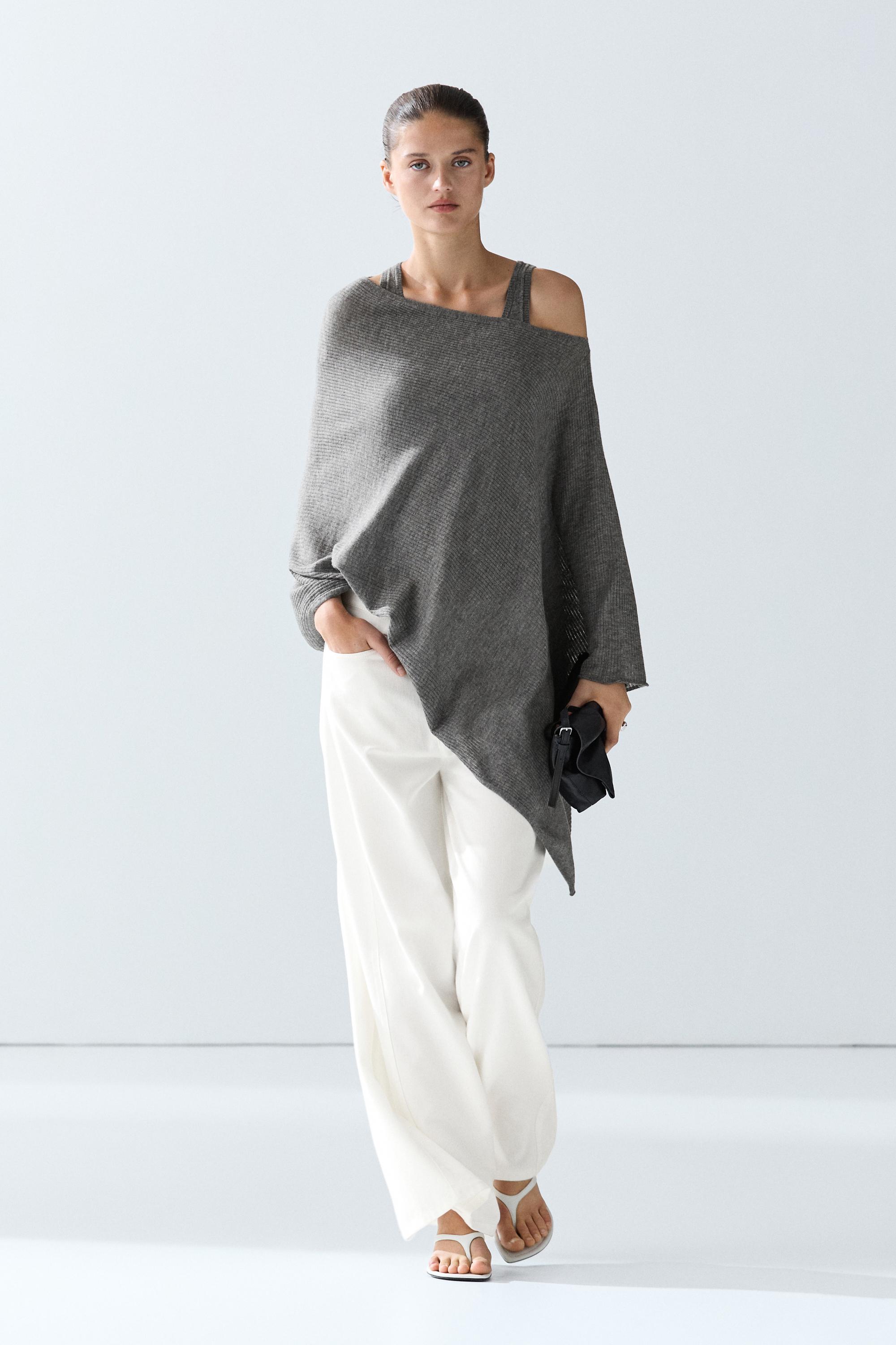 Massimo Dutti İnce triko pelerin
