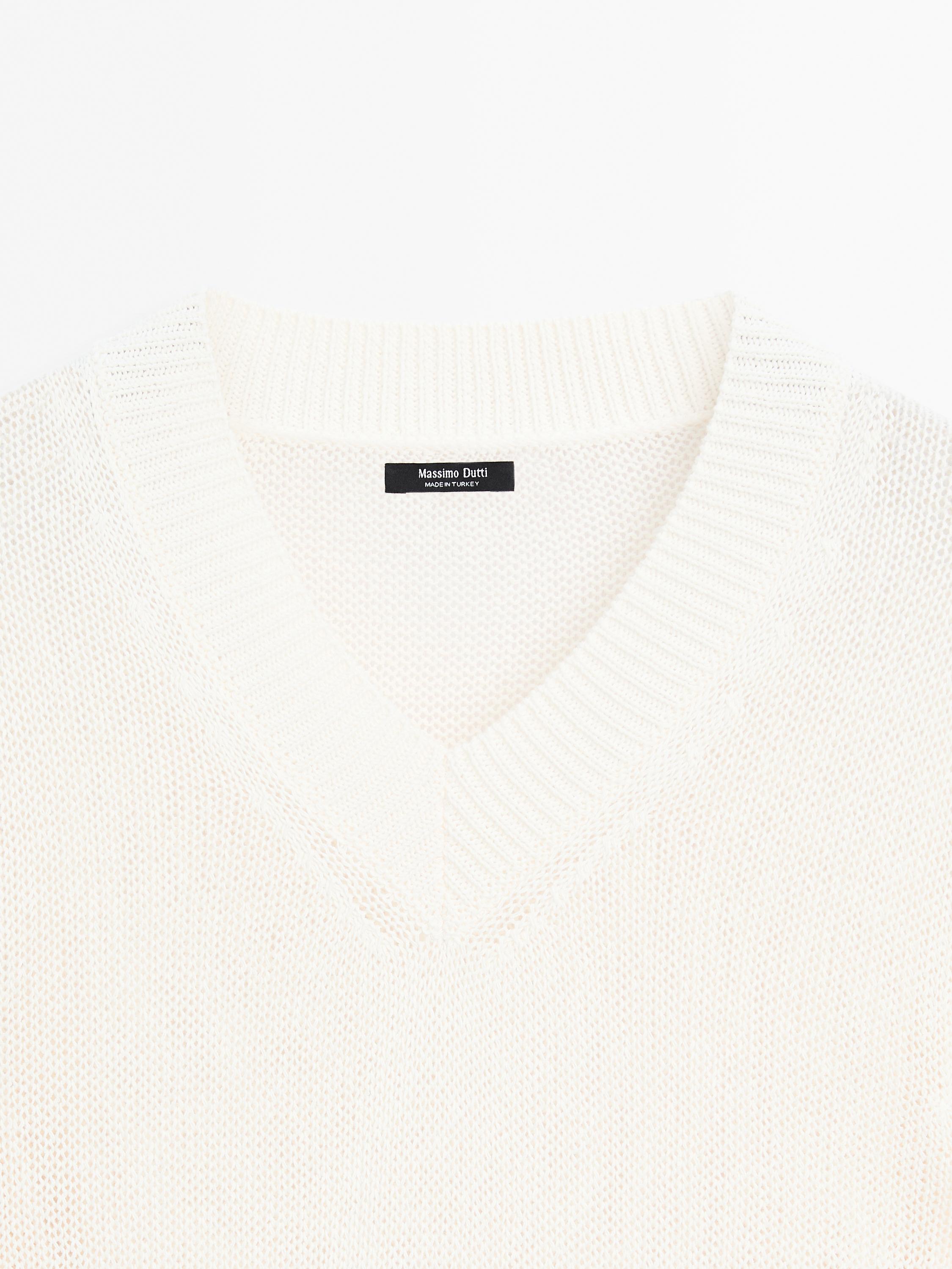 Pull col V coton mélangé