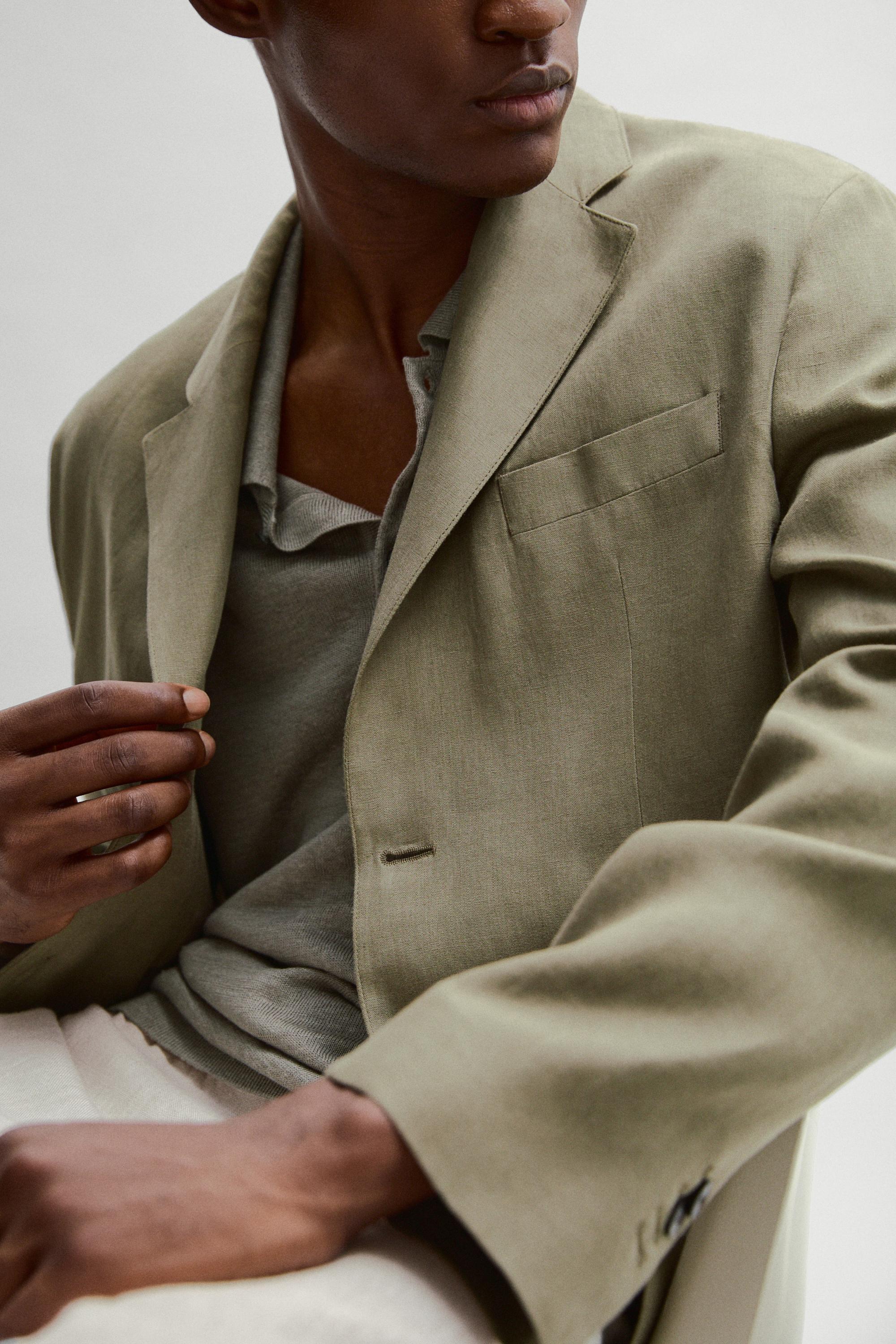 100% linen blazer — GREENISH