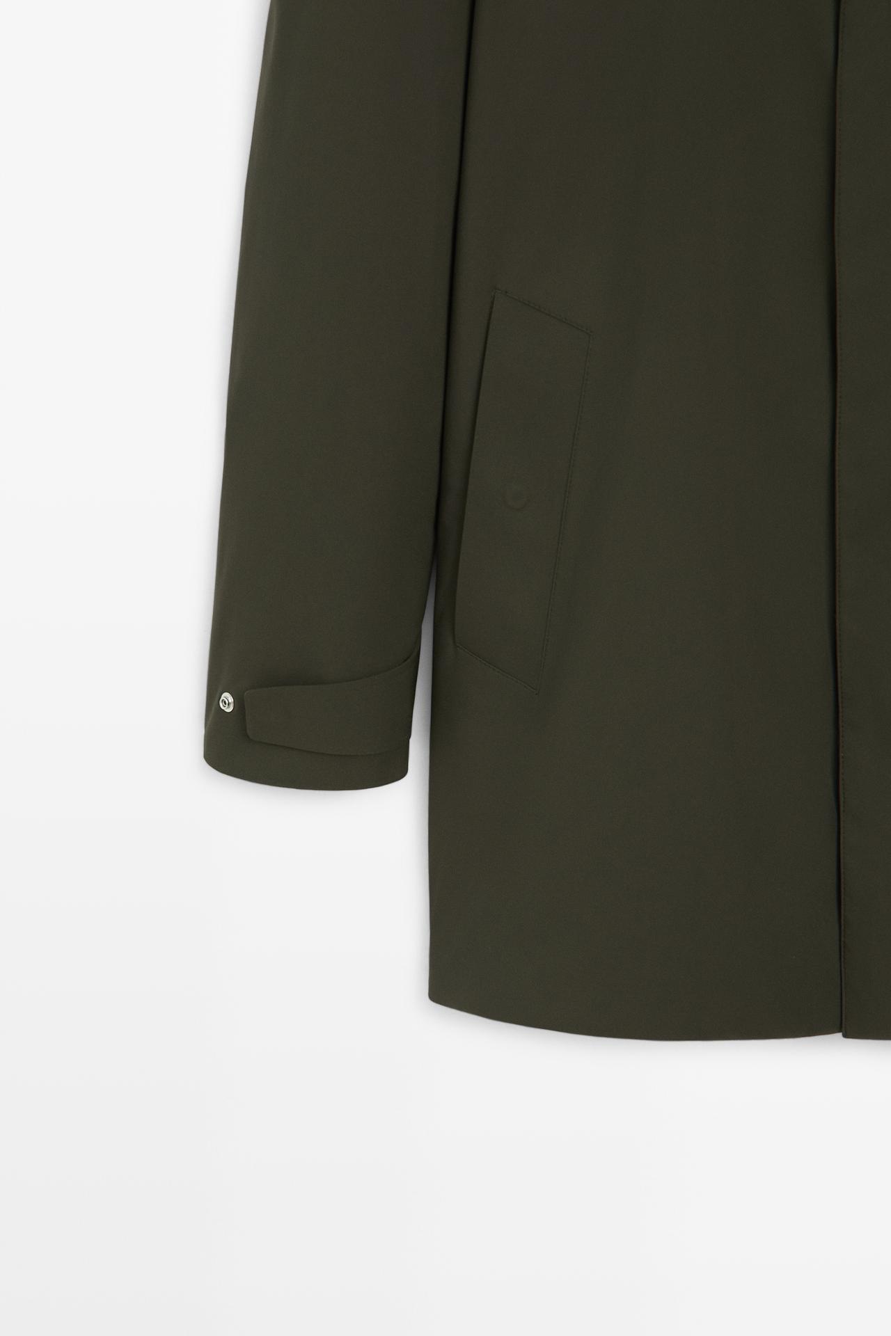 Technical fabric trench coat — DARK KHAKI