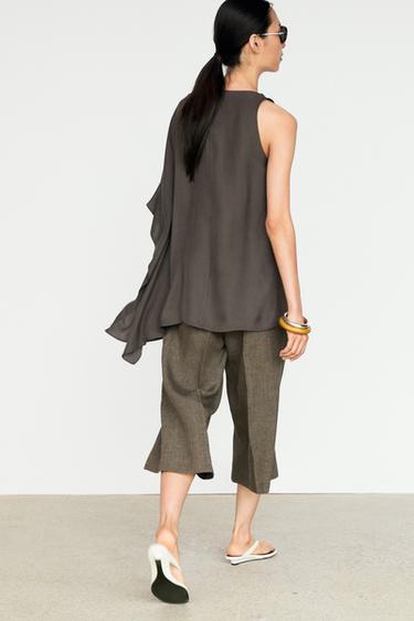 Asymmetric flowing cape top — MOLE BROWN 5