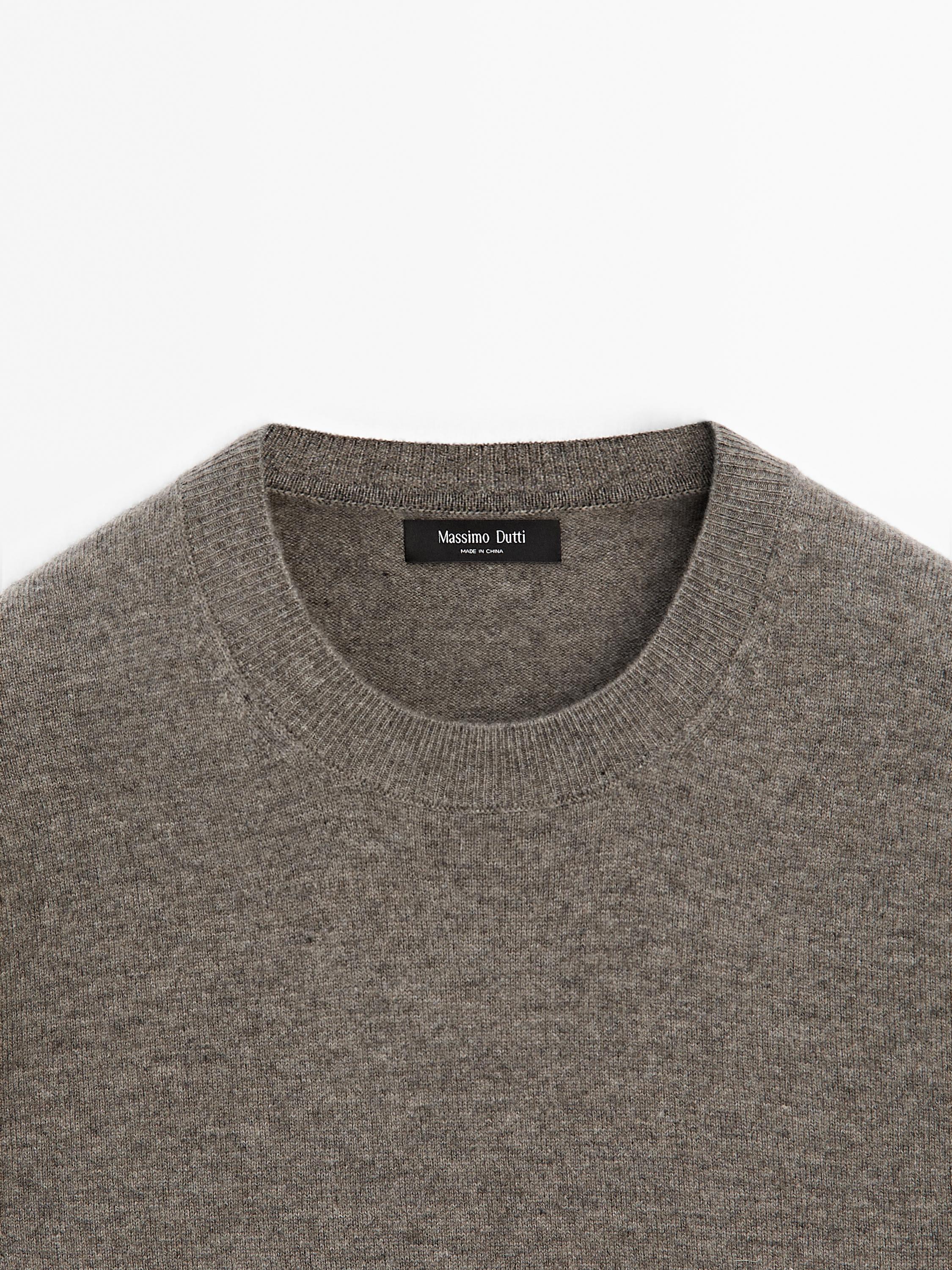 Wool blend crew neck sweater