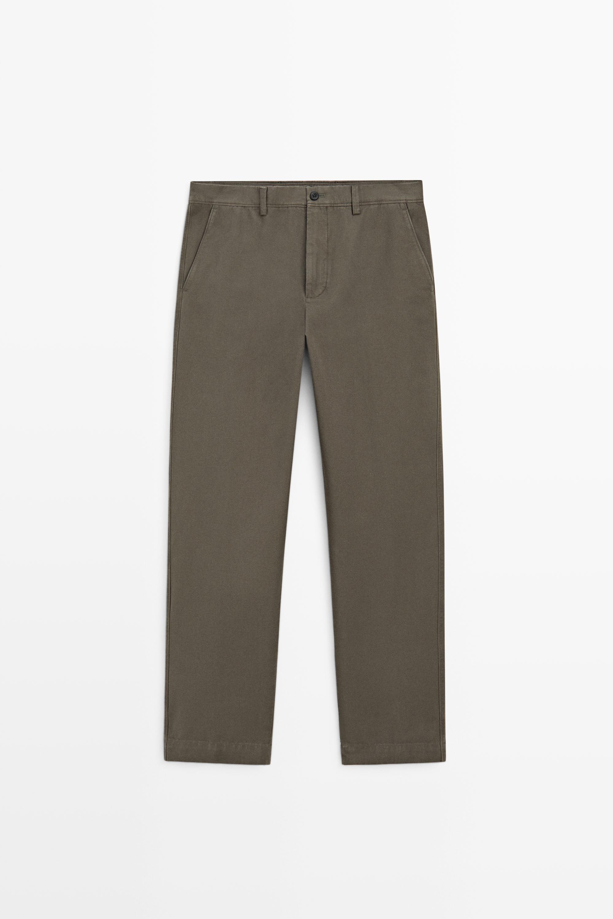 Tapered fit cotton pants — GREEN