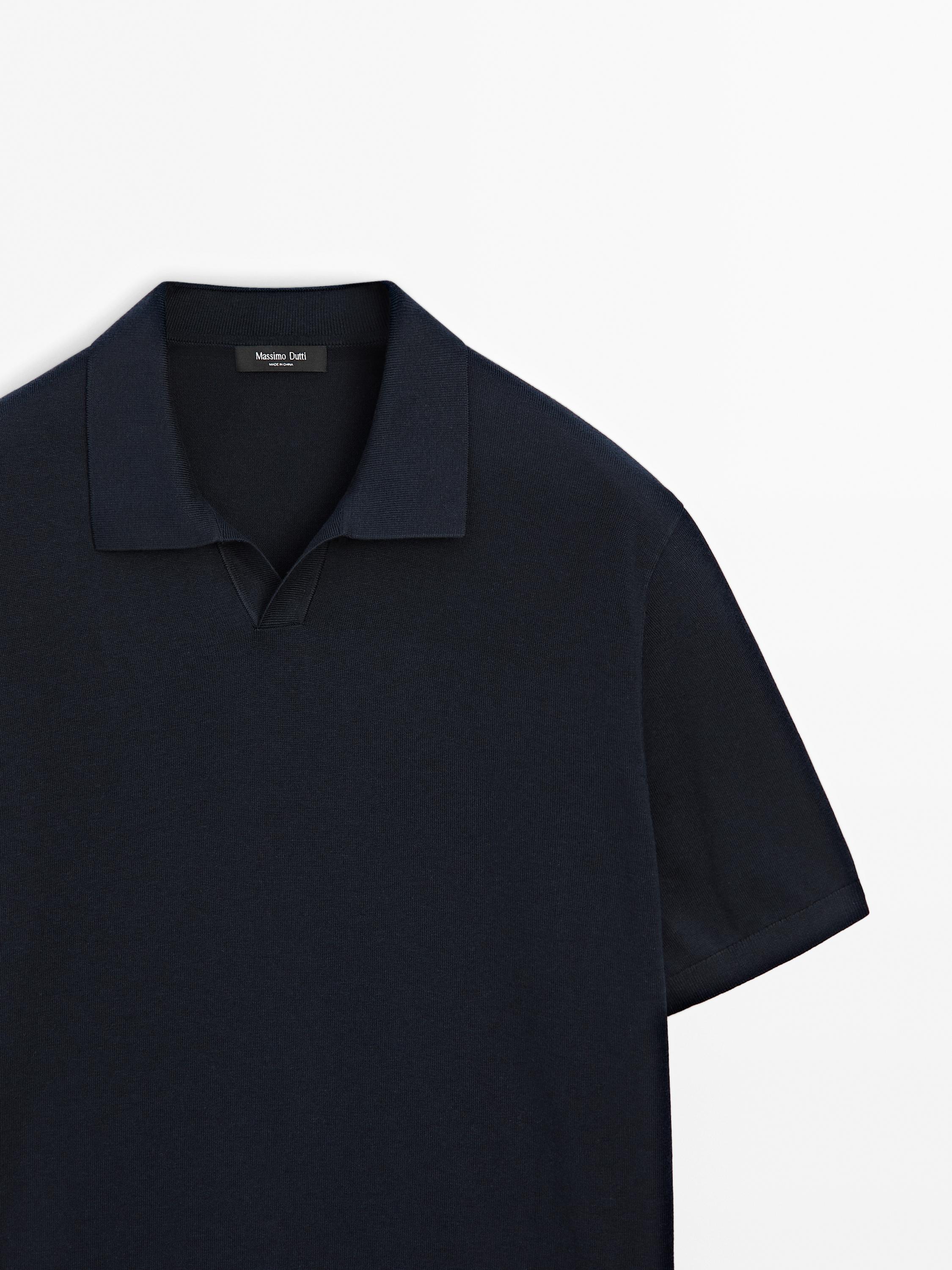 Short sleeve V-neck polo sweater