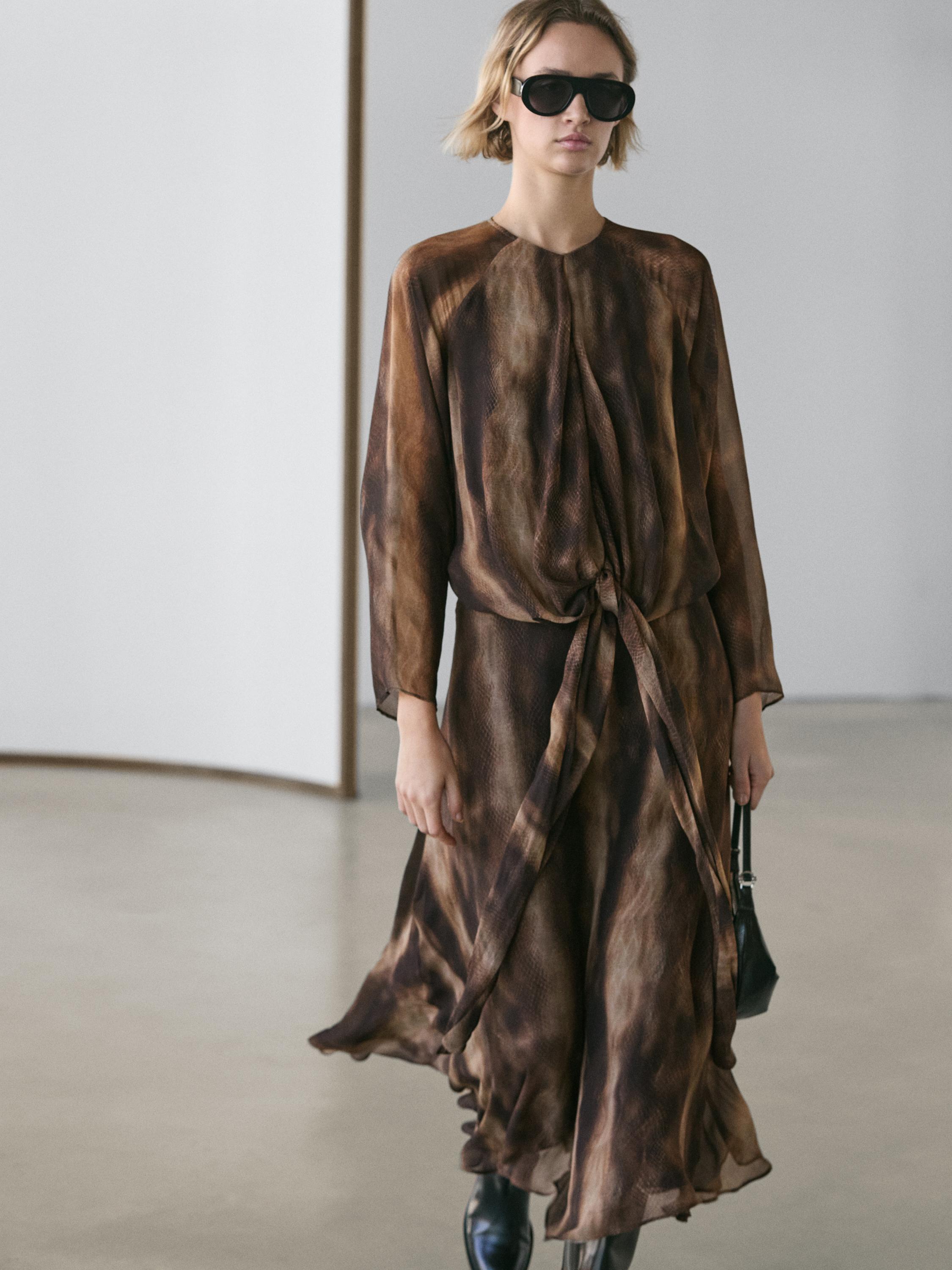 Flowing animal print dress