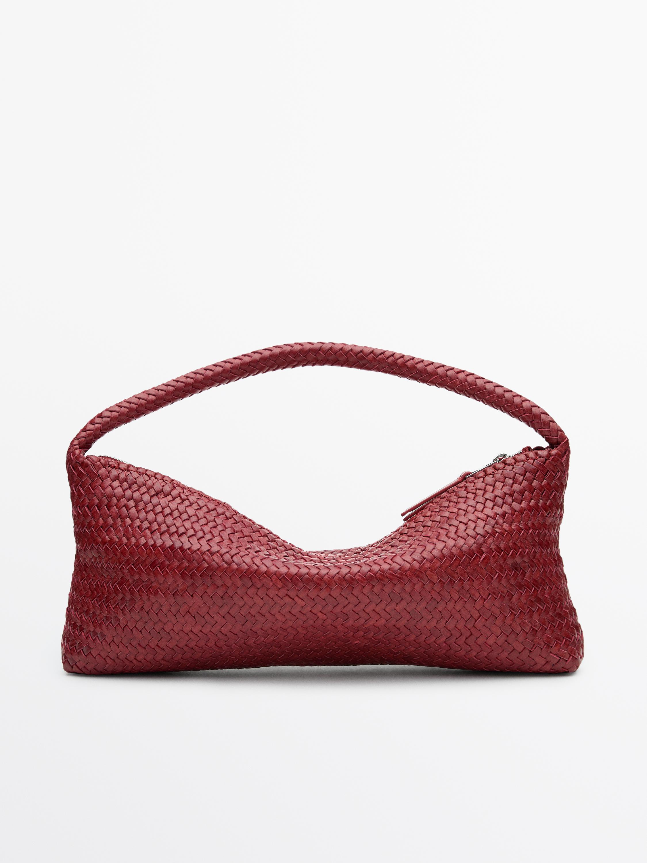 Mala entrançada em pele napa