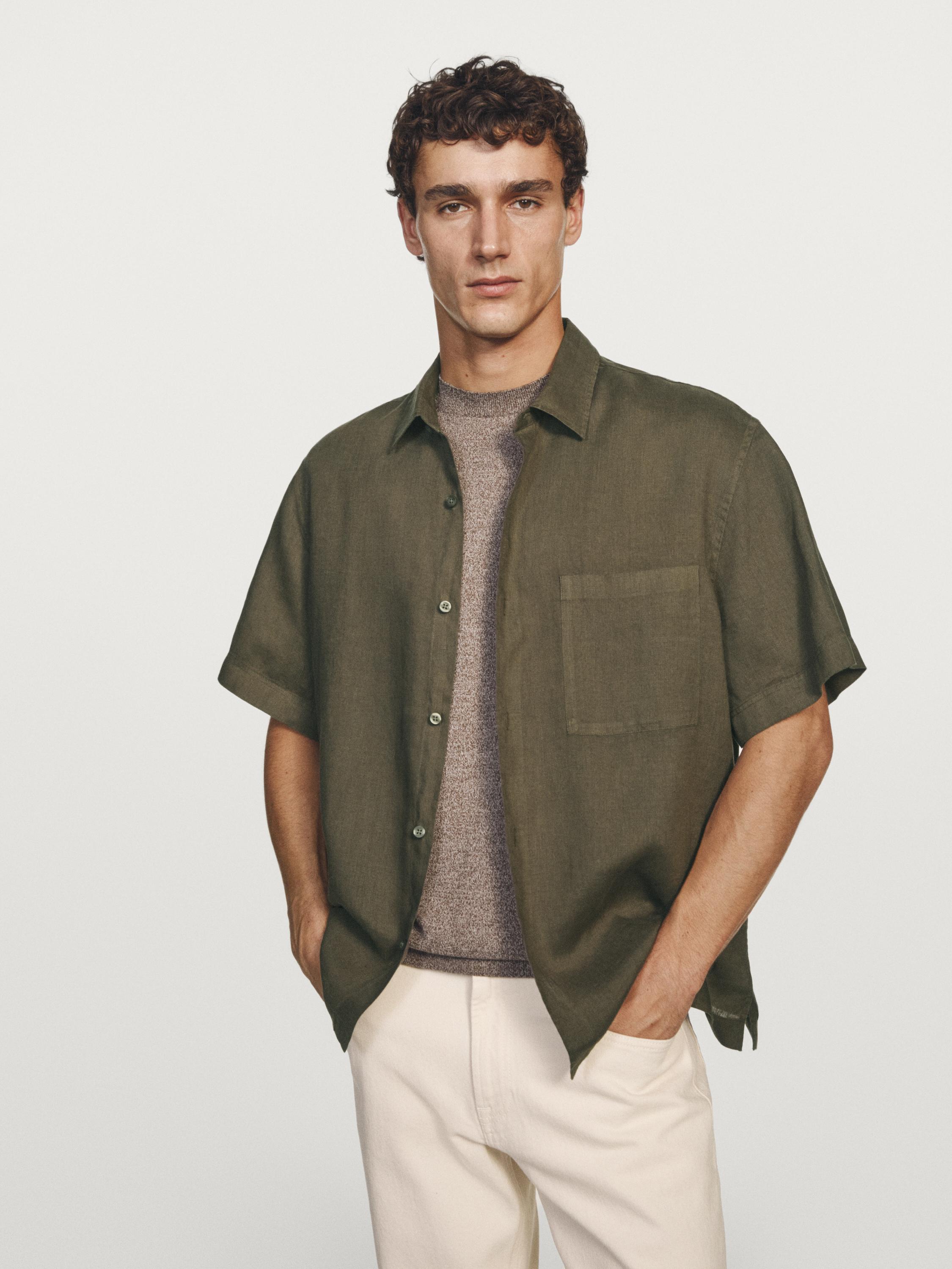 Regular fit short sleeve shirt — GREEN