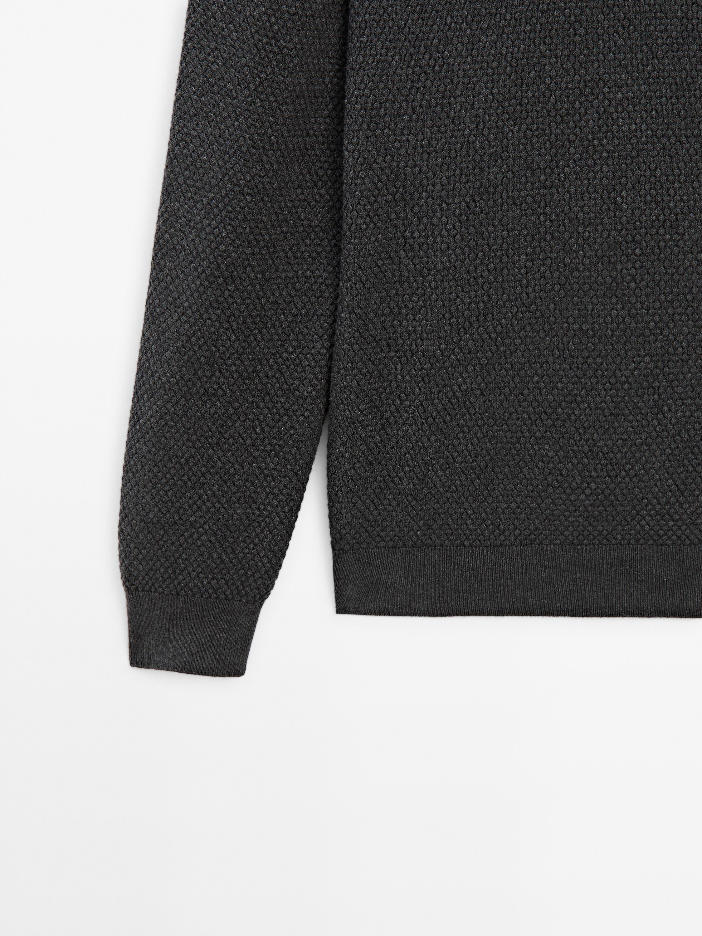 Cotton blend knit sweater