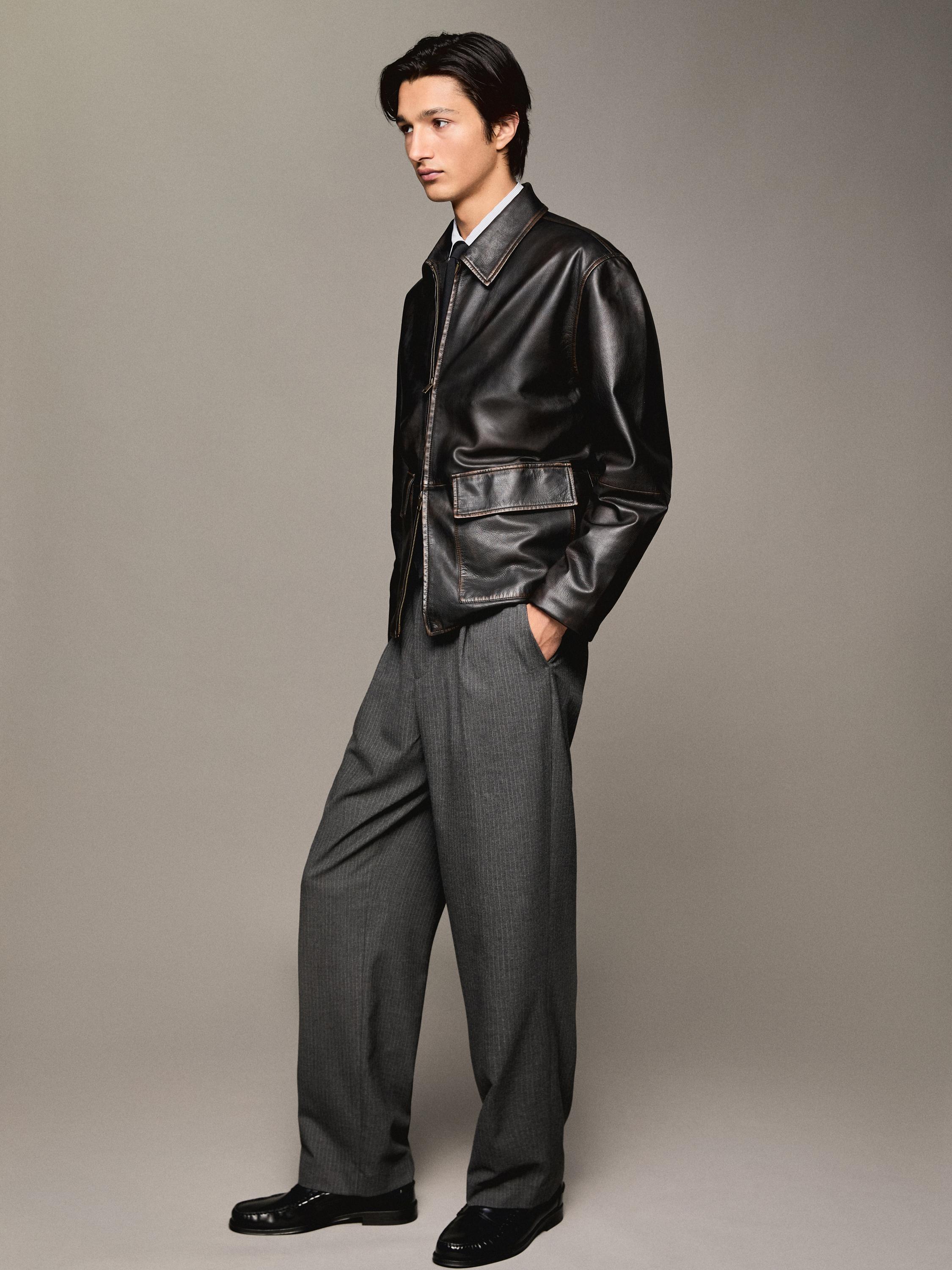 Relaxed fit pinstripe trousers