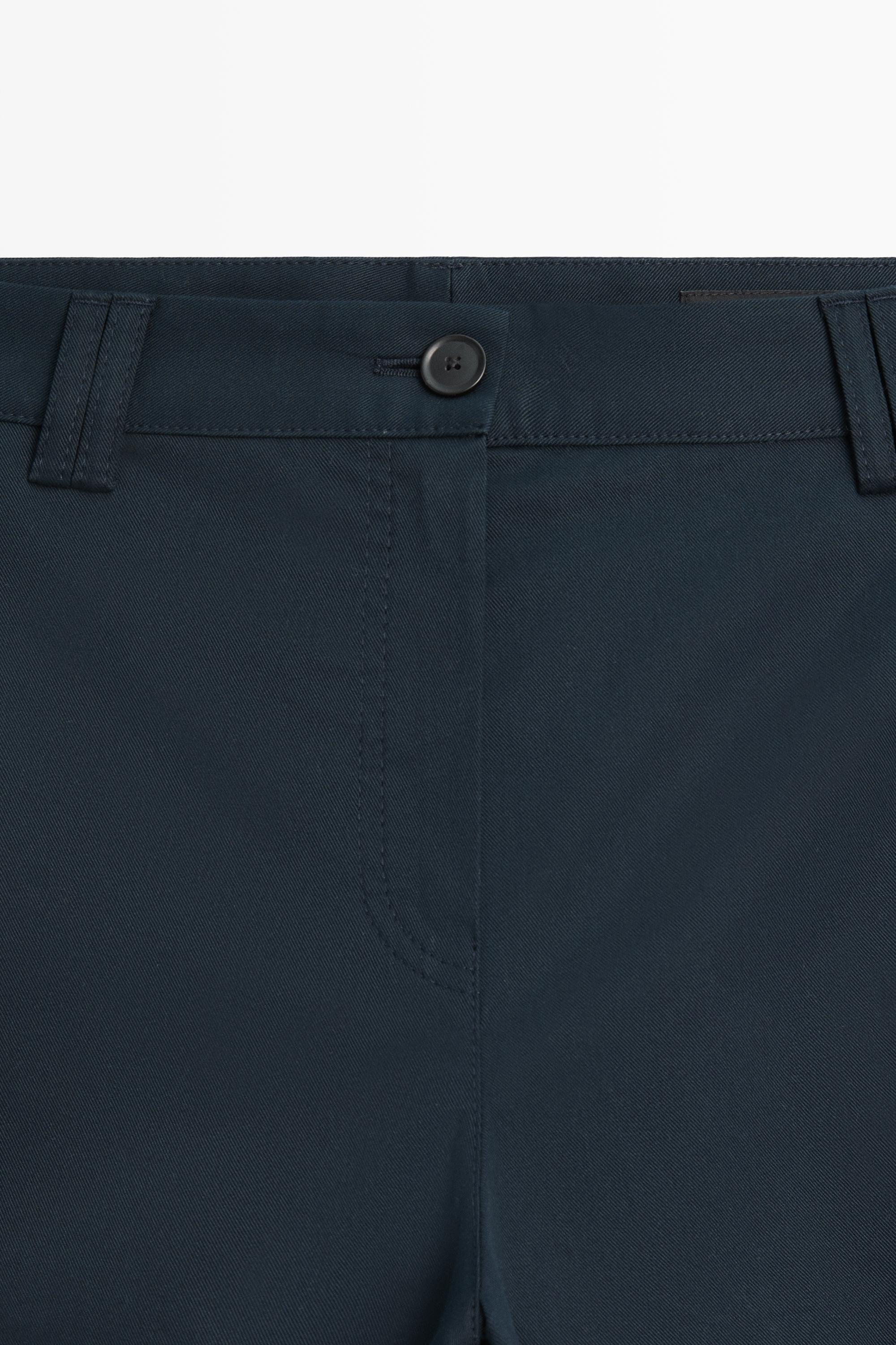 Stretch cotton blend mini flare pants — DEEP BLUE