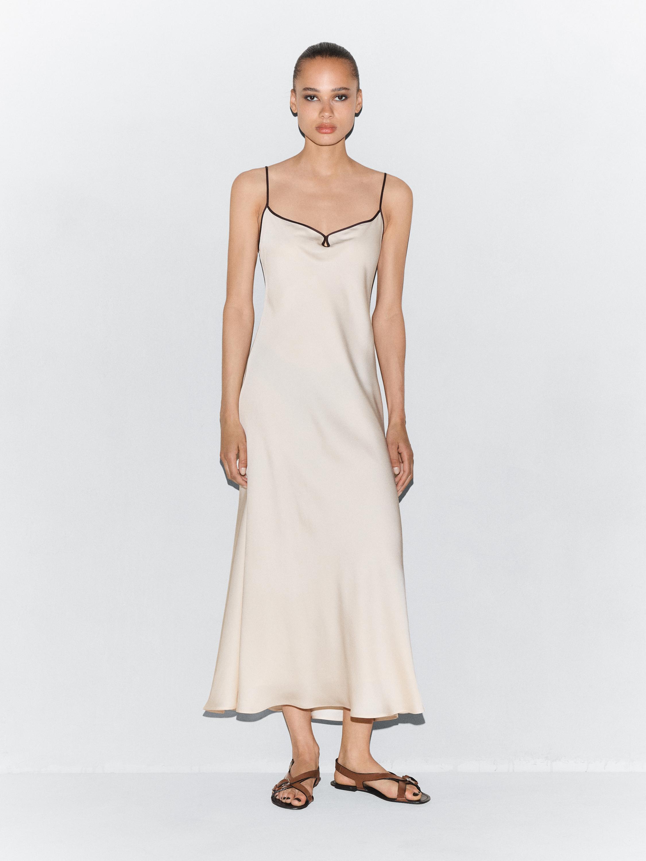 Satin camisole midi dress