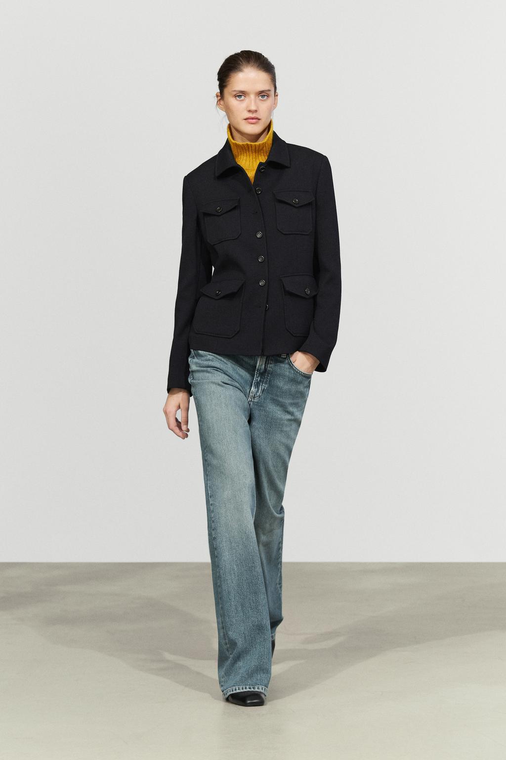 Massimo Dutti Wool blend jacket with pocket detail