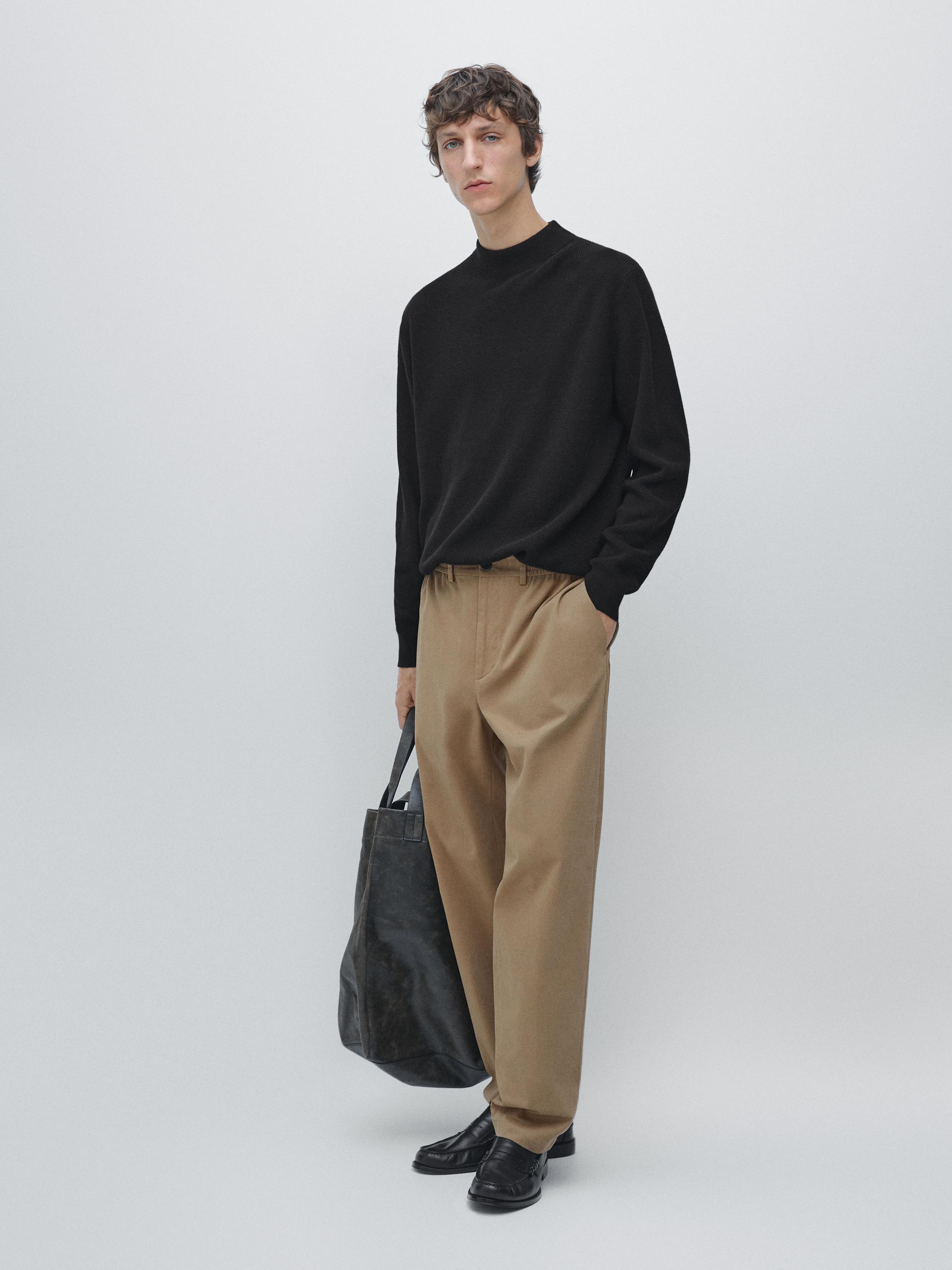 Cotton blend jogger fit trousers